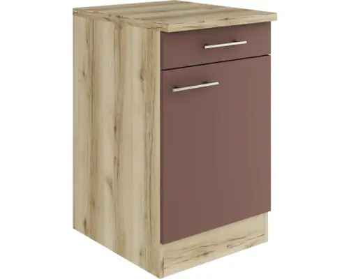 Optifit Unterschrank Bari 407 rostrot/eiche 50 cm