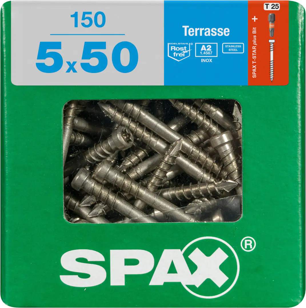 Spax Terrassenschrauben 5.0 x 50 mm TX 25 - 150 Stk.