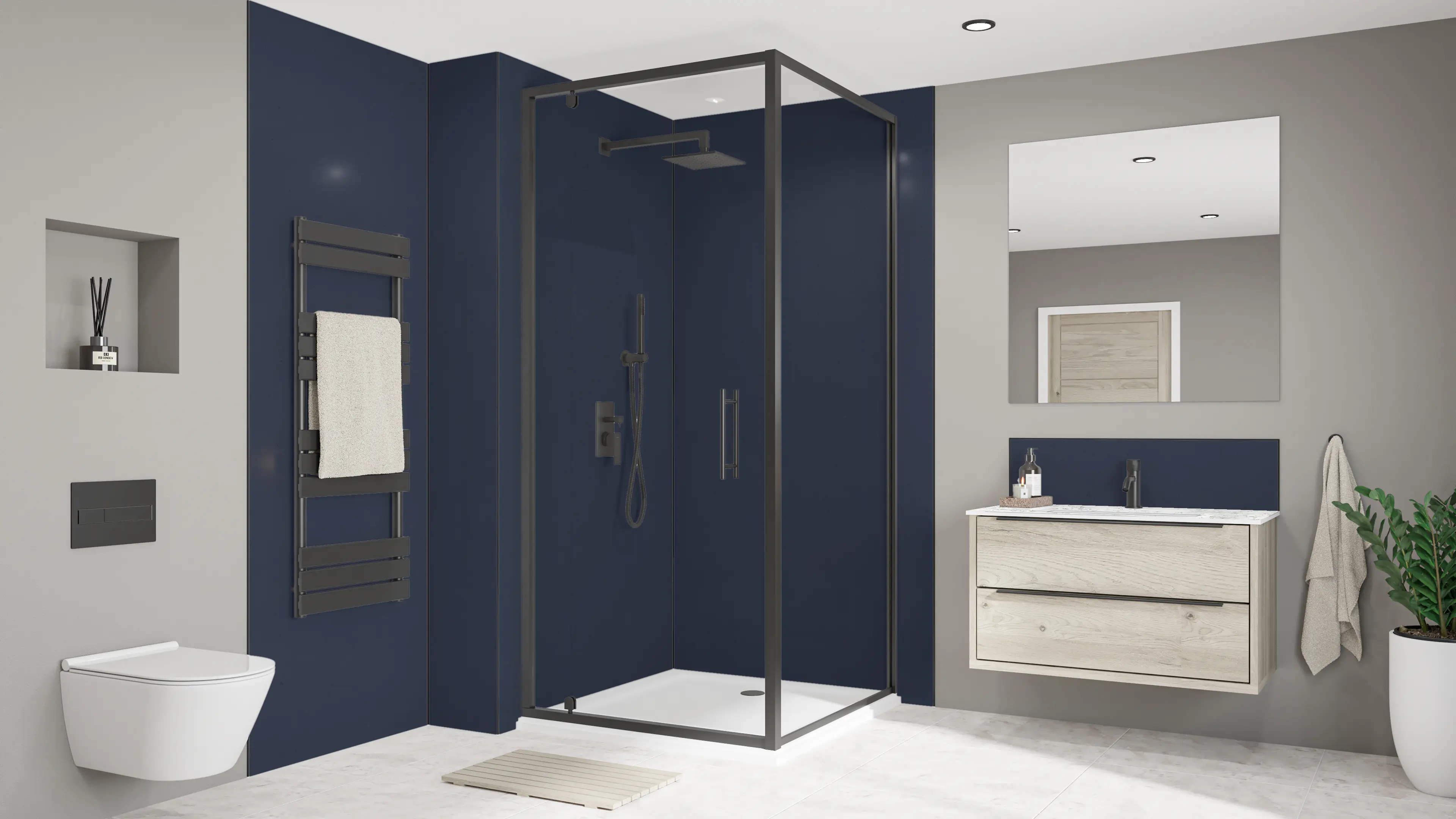 Wetwall Alloy Wandpaneel  Deep Blue Sea/Smoked Rose 120 x 244 cm