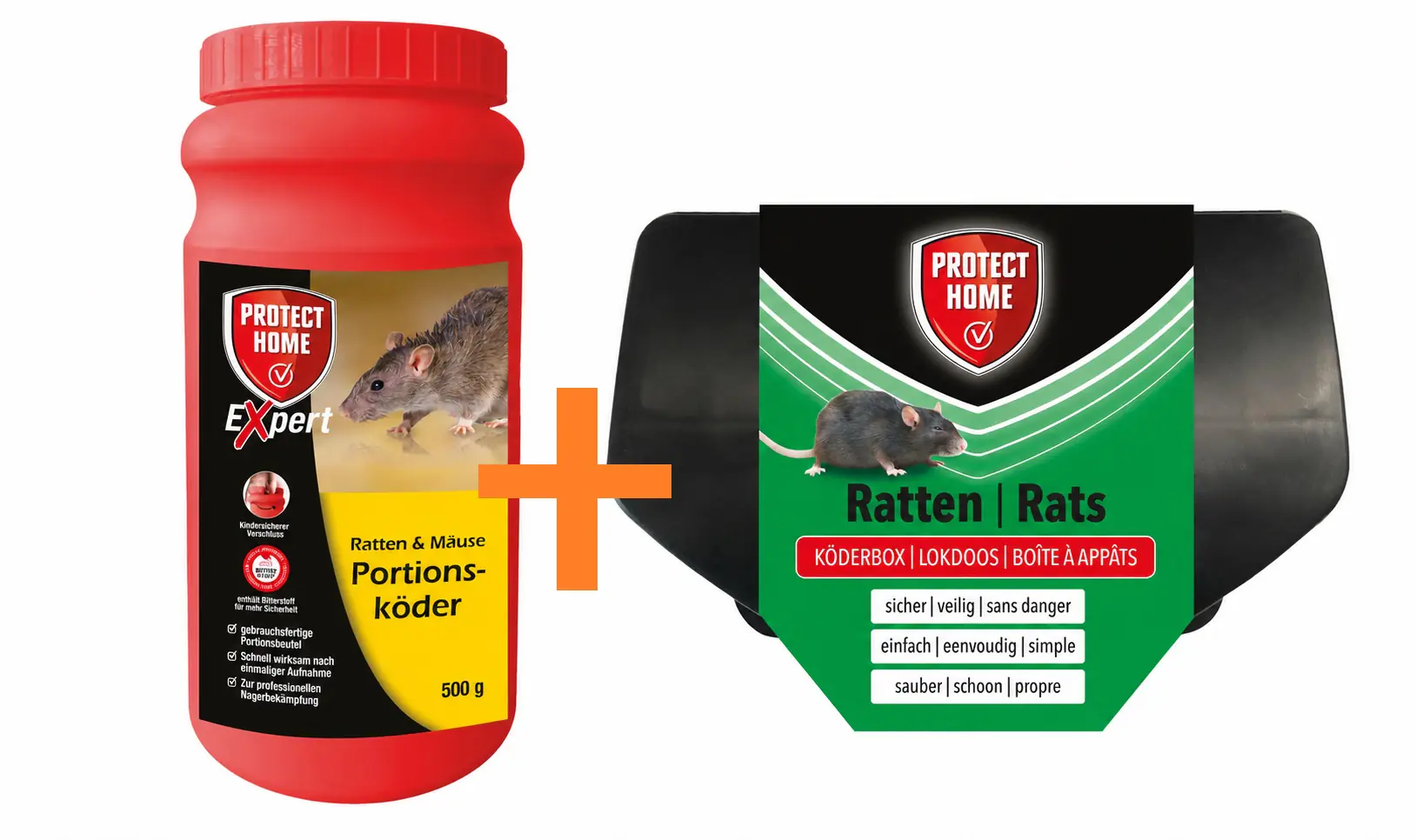 Protect Home Expert Ratten & Mäuse Portionsköder 500 g inkl. Köderbox