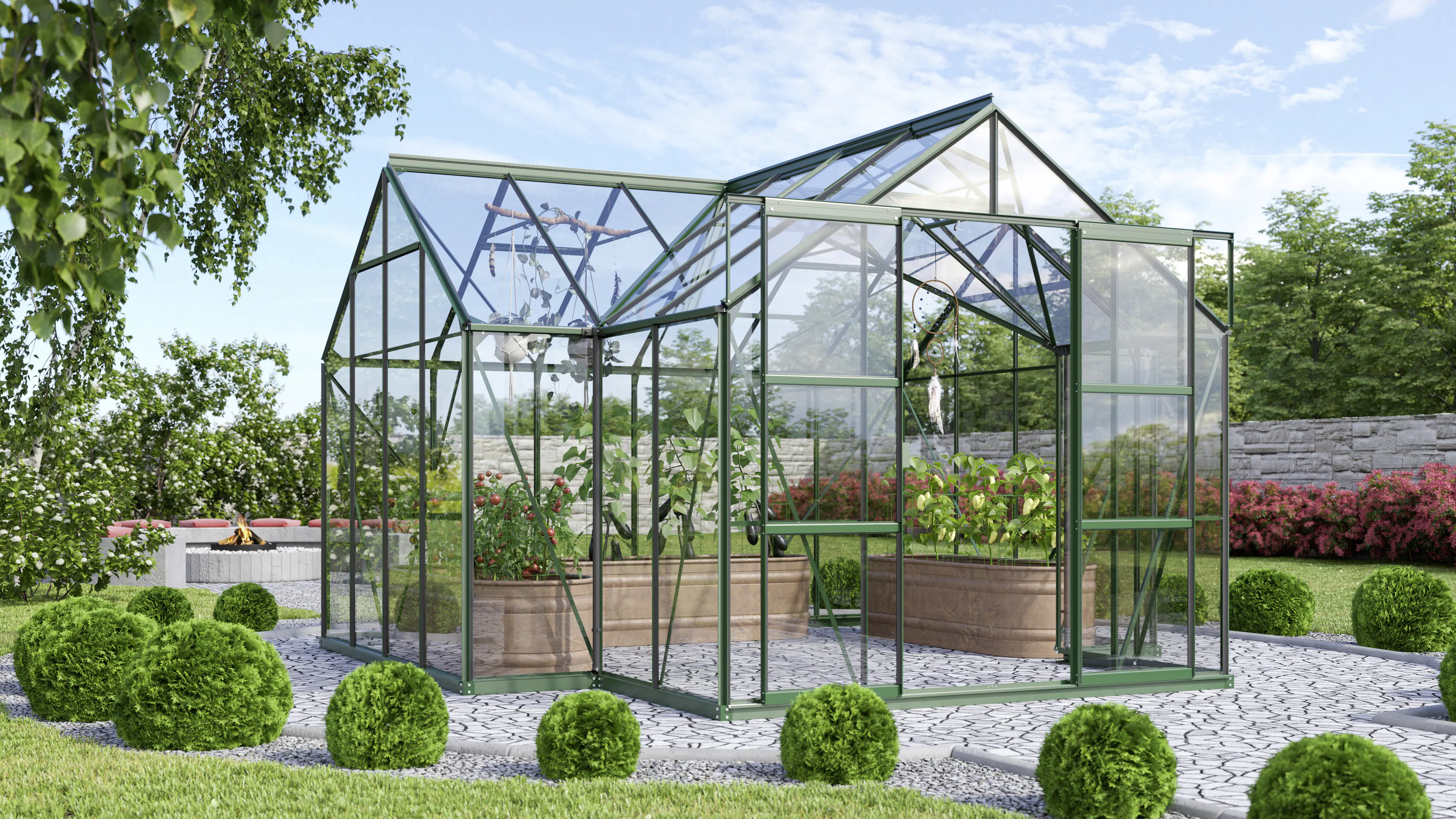 Vitavia Gewächshaus Sirona 13000 ESG 3 mm 381 x 381 cm