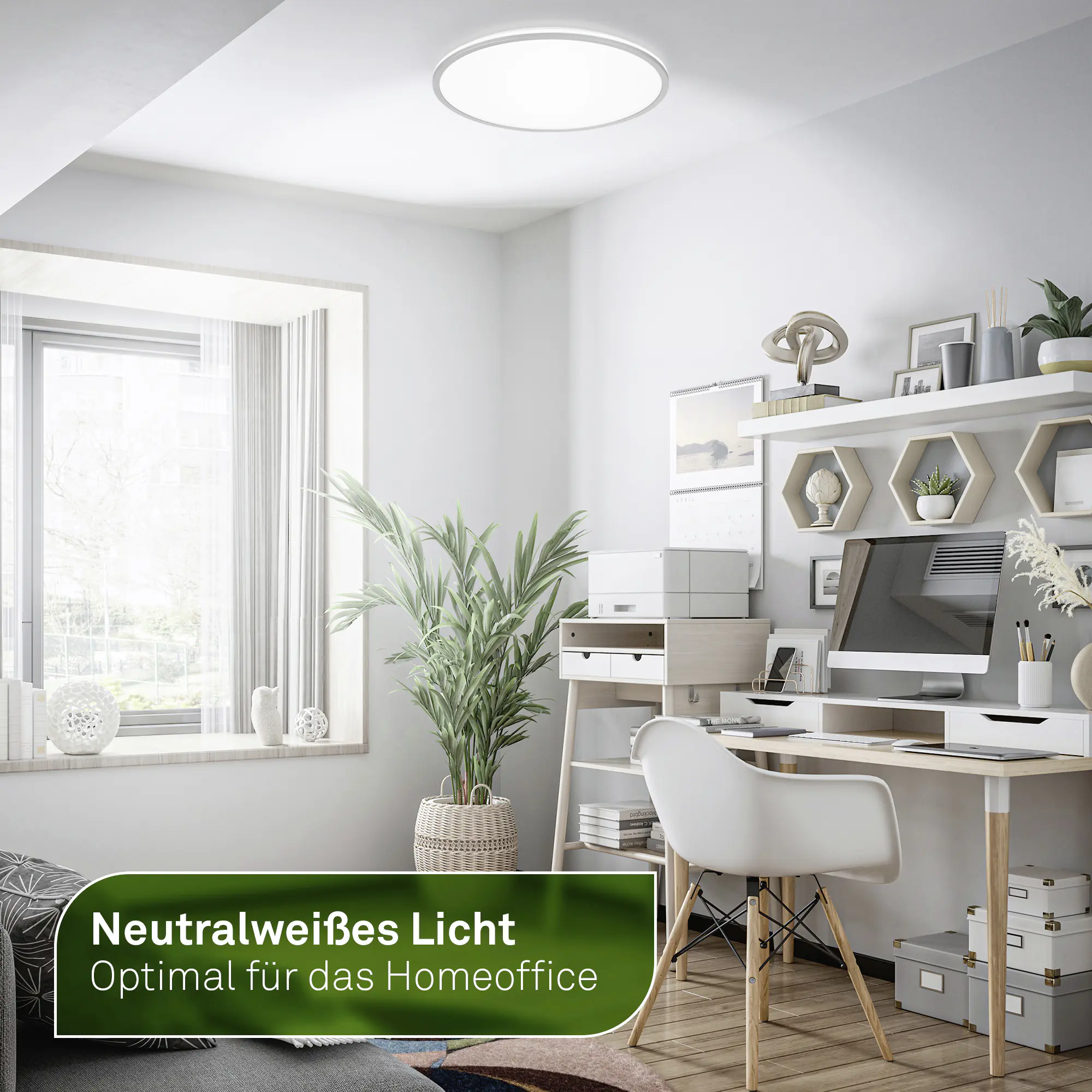 Briloner LED-Deckenleuchte Lana Ø 33 cm weiß-chrom neutralweiß