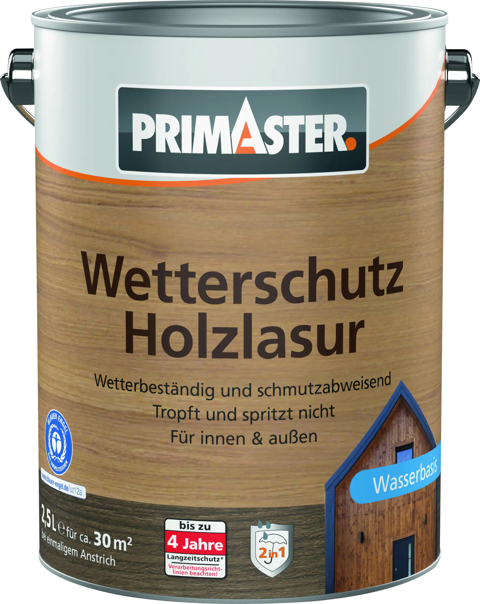 Primaster Wetterschutz-Holzlasur 2,5 L nussbaum