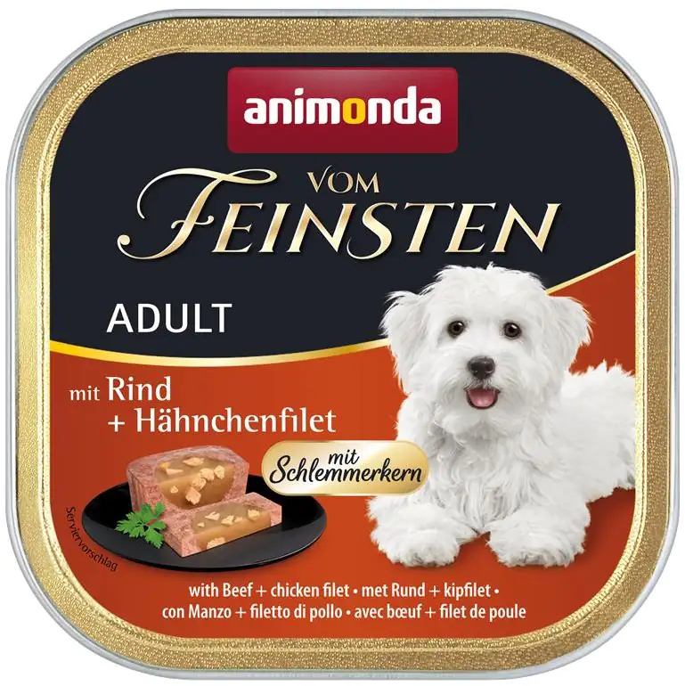Animonda vom Feinsten mit Schlemmerkern Hundenassfutter Adult 150 g Rind & Huhn