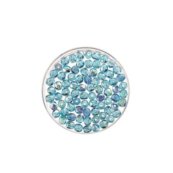 Glorex Perle Glasschliff 4 mm aqua rainbow 100 Stück
