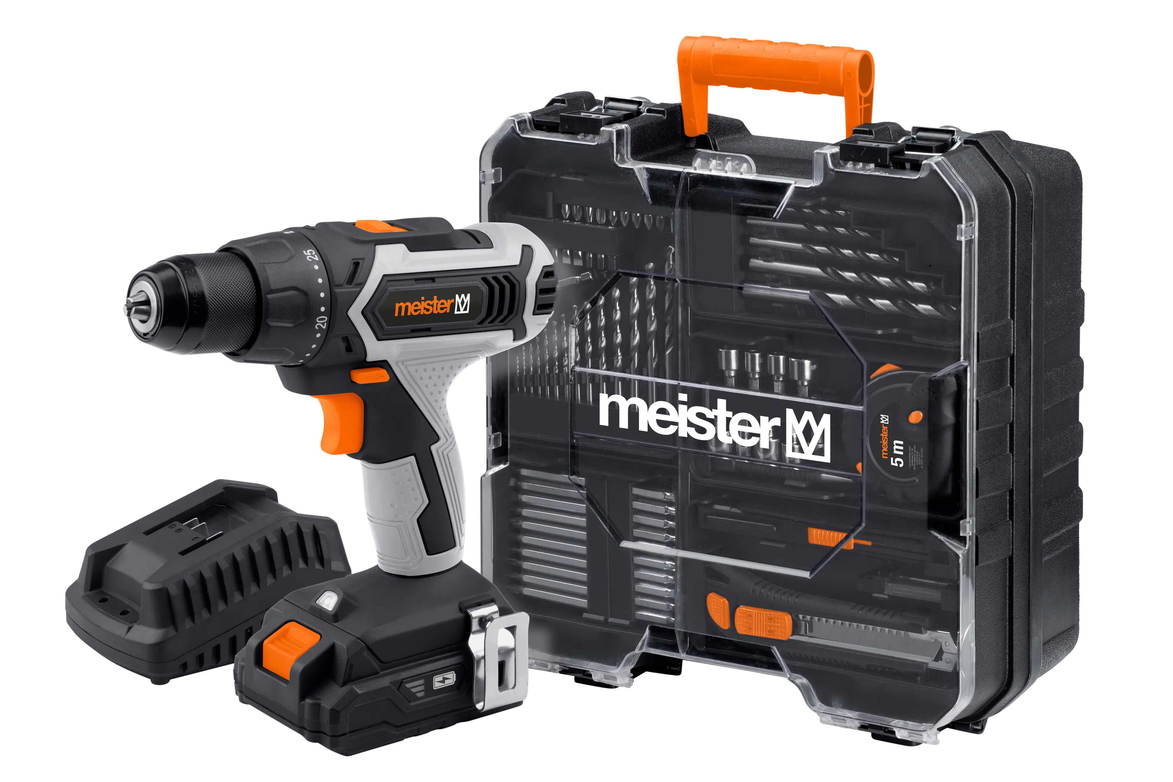 Meister Akku-Bohrschrauber-Set Mobile Werkstatt 20 V Akku, Ladegerät & Zubehör
