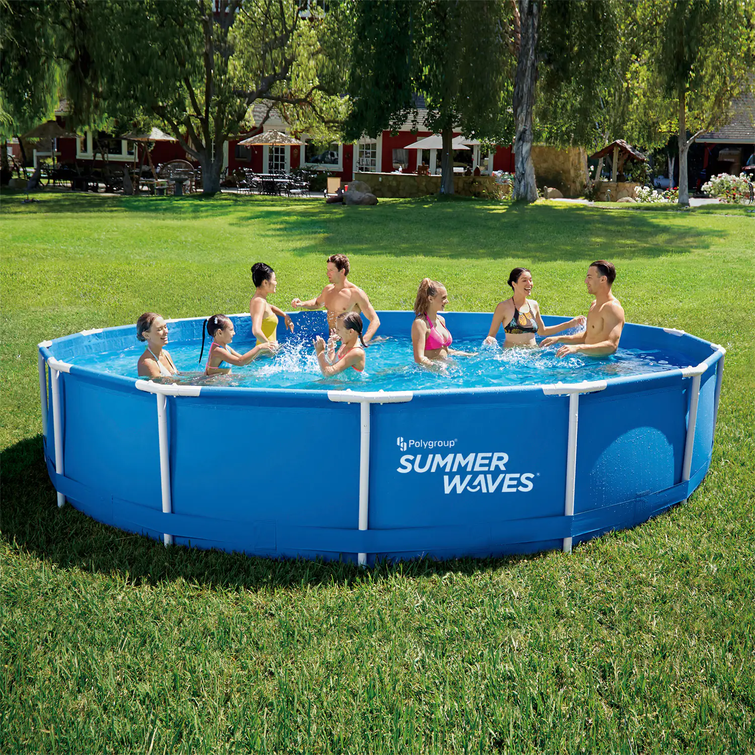 Summer Waves Rundpool Active Frame Ø 457 x 84 cm blau