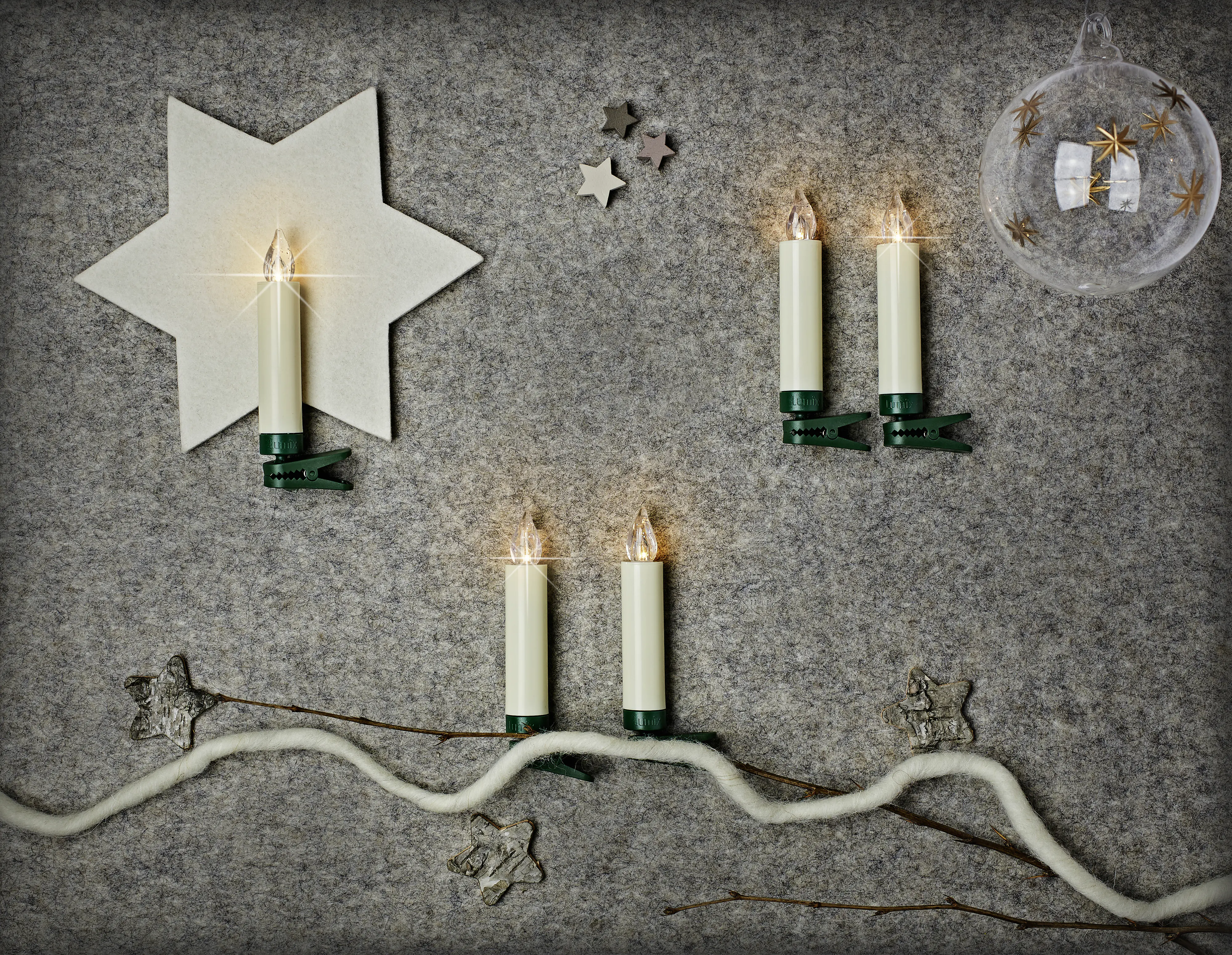 Krinner Lumix Superlight Mini Erweiterungsset, 6 LED Kerzen, elfenbein