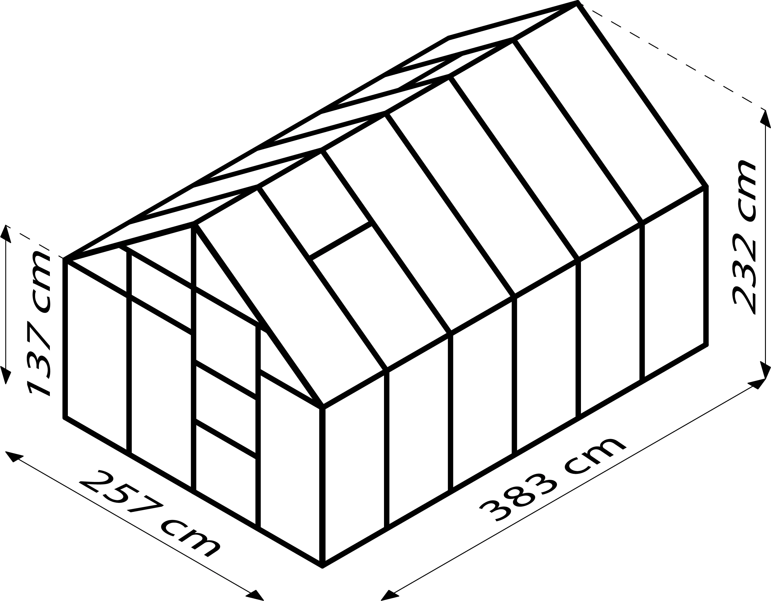 Vitavia Gewächshaus Merkur 9900 254 x 379 cm 3 mm ESG