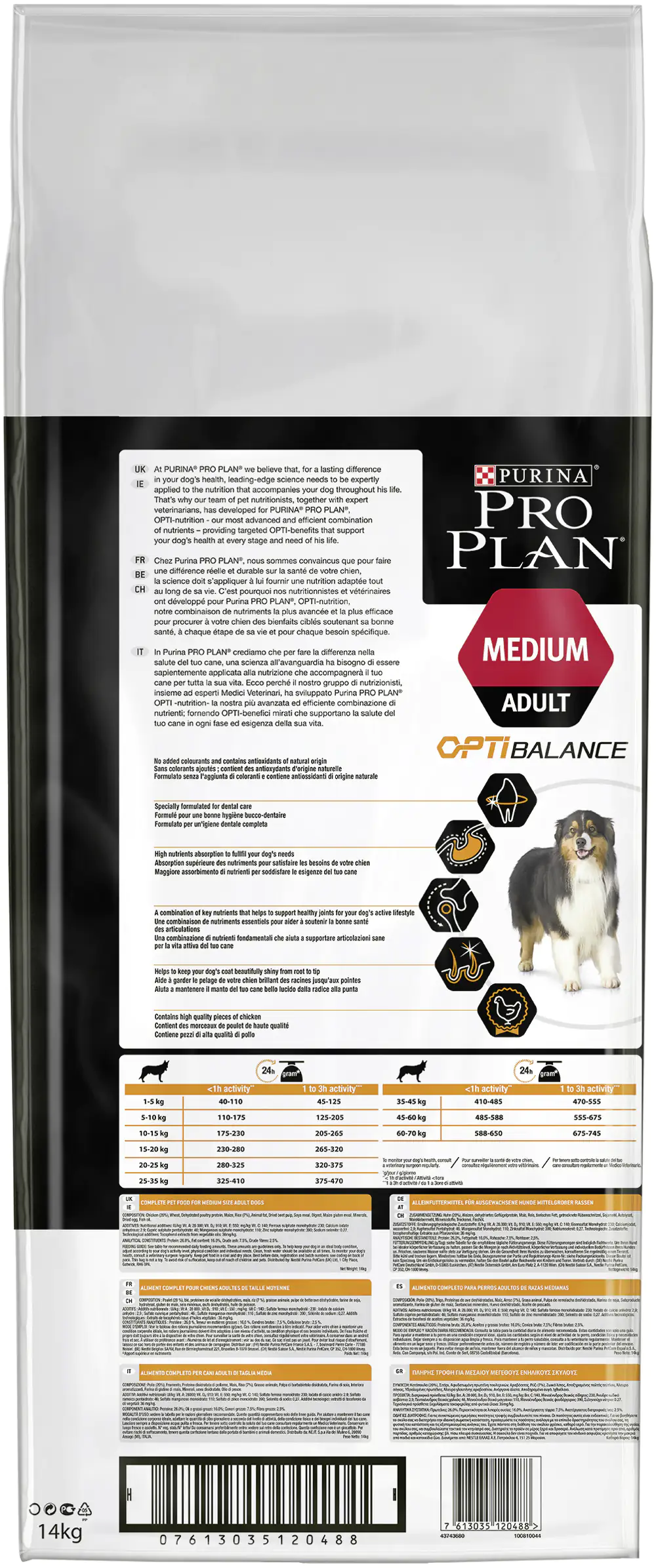 Purina Pro Hundetrockenfutter Adult Medium 14 kg Huhn & Reis