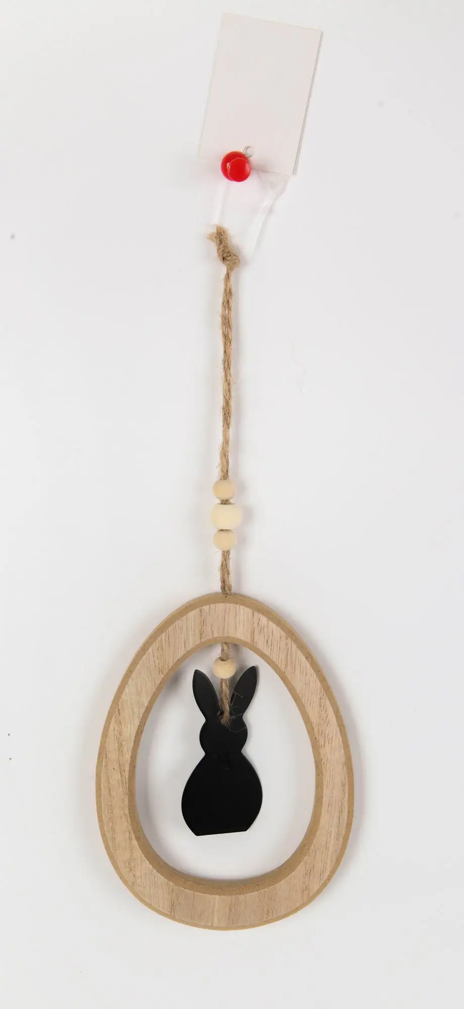 TrendLine Dekohänger Osterei mit Hase Holz 12 x 9 cm natur