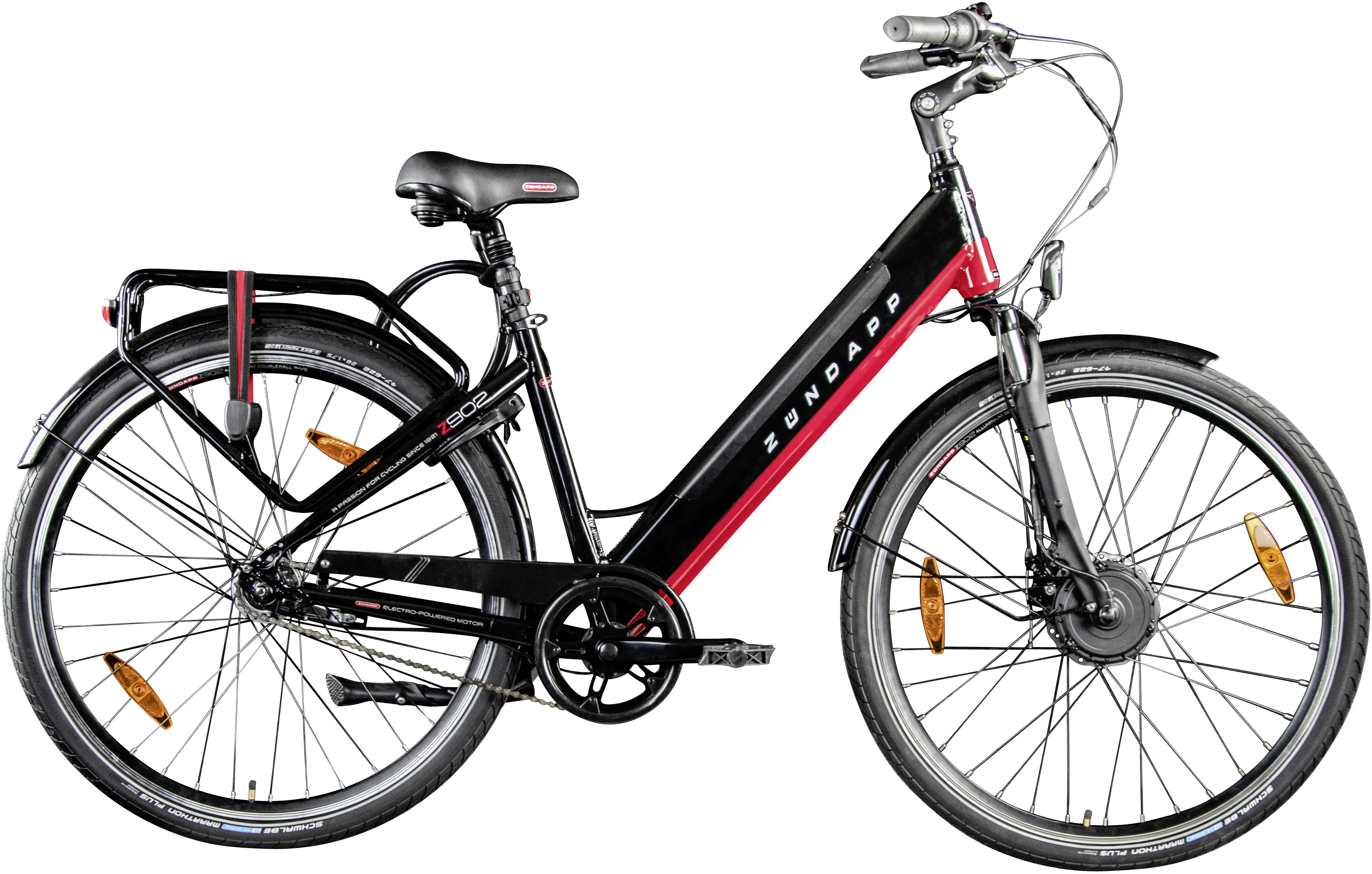 Zündapp E-Bike City Z902 700C VM 28 Zoll 7-Gang 417 Wh schwarz rot