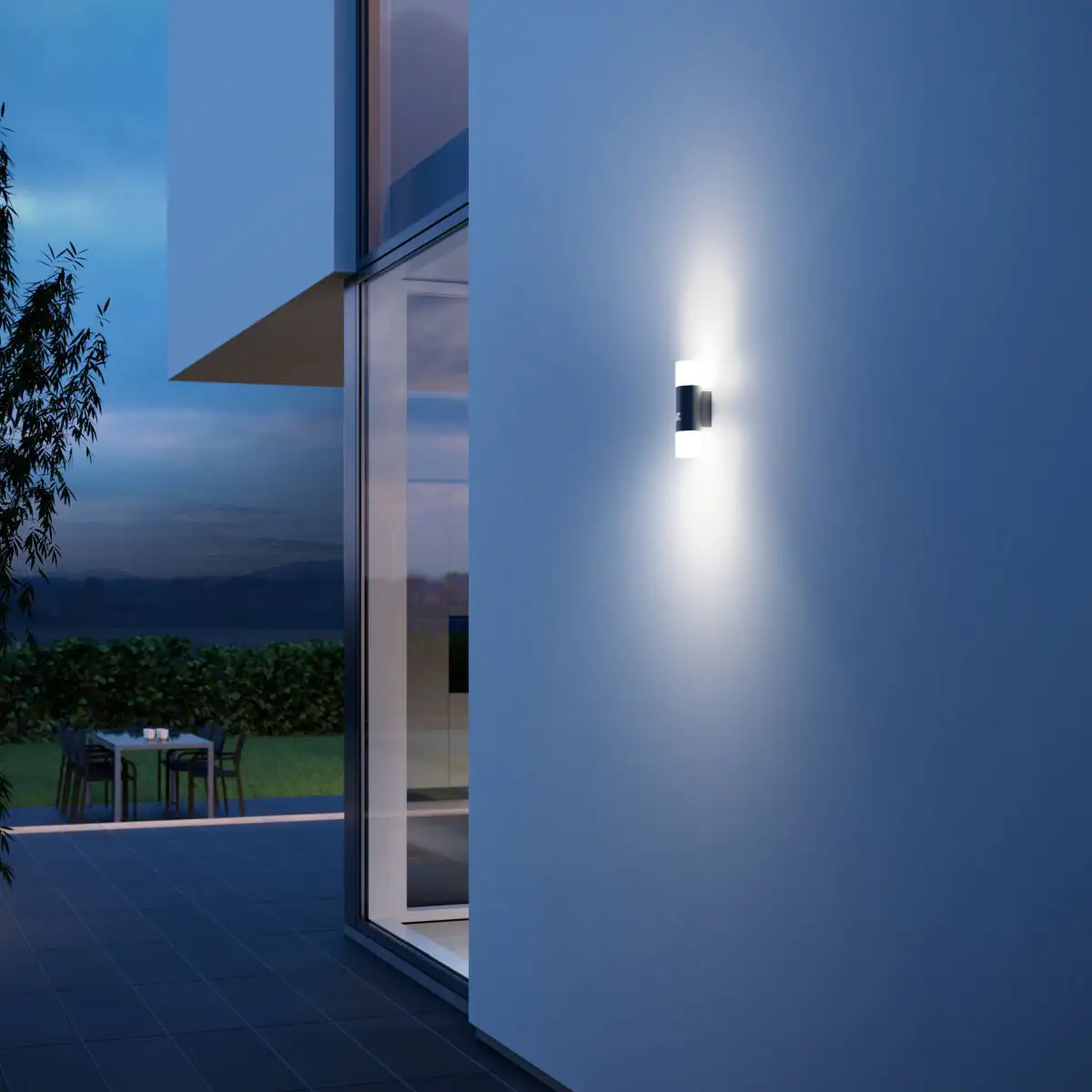 Steinel Außenleuchte L 910 S Silber Up- & Downlight mit Sensor 5 m