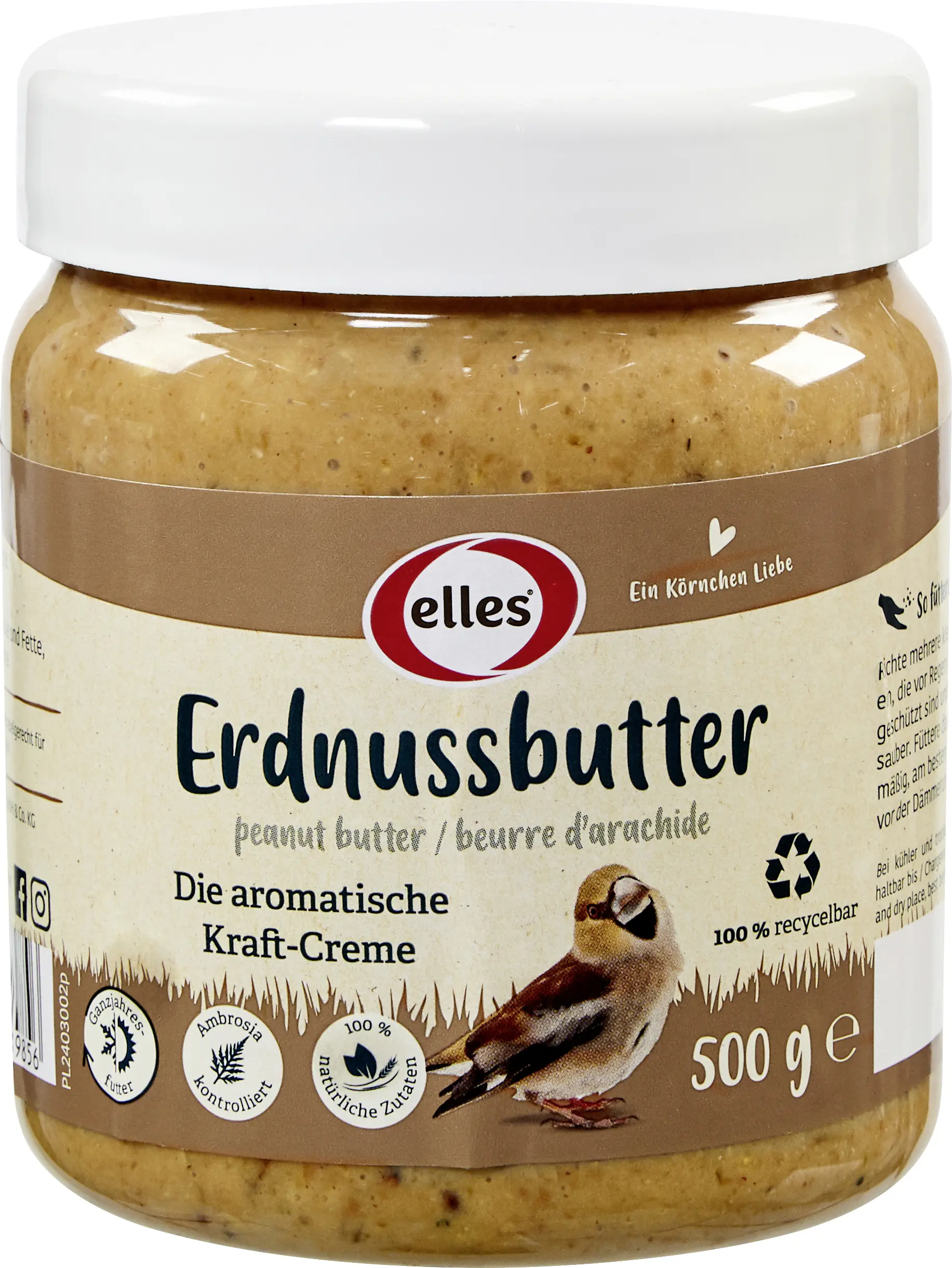 Elles Wildvogelfutter Erdnussbutter 500 g