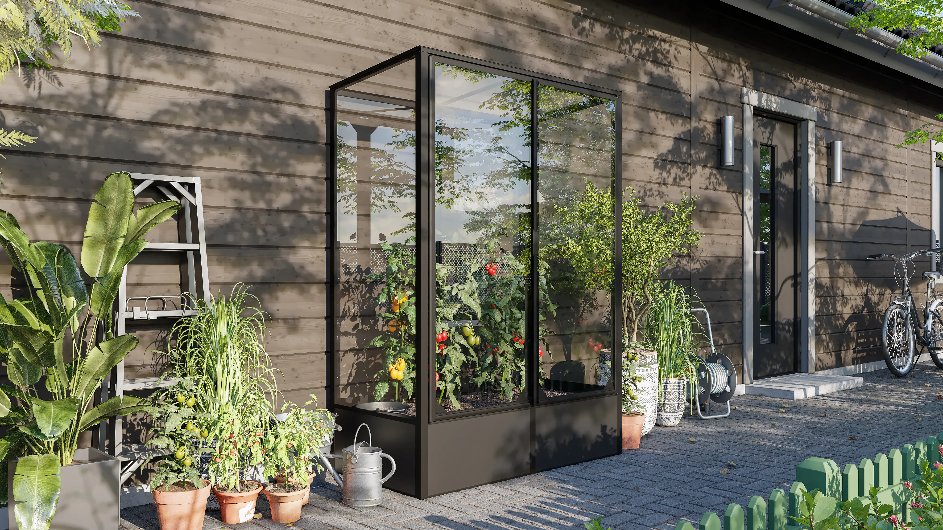 Vitavia Tomatenhaus-Set Napoli 900 ESG schwarz 131 x 68 cm 