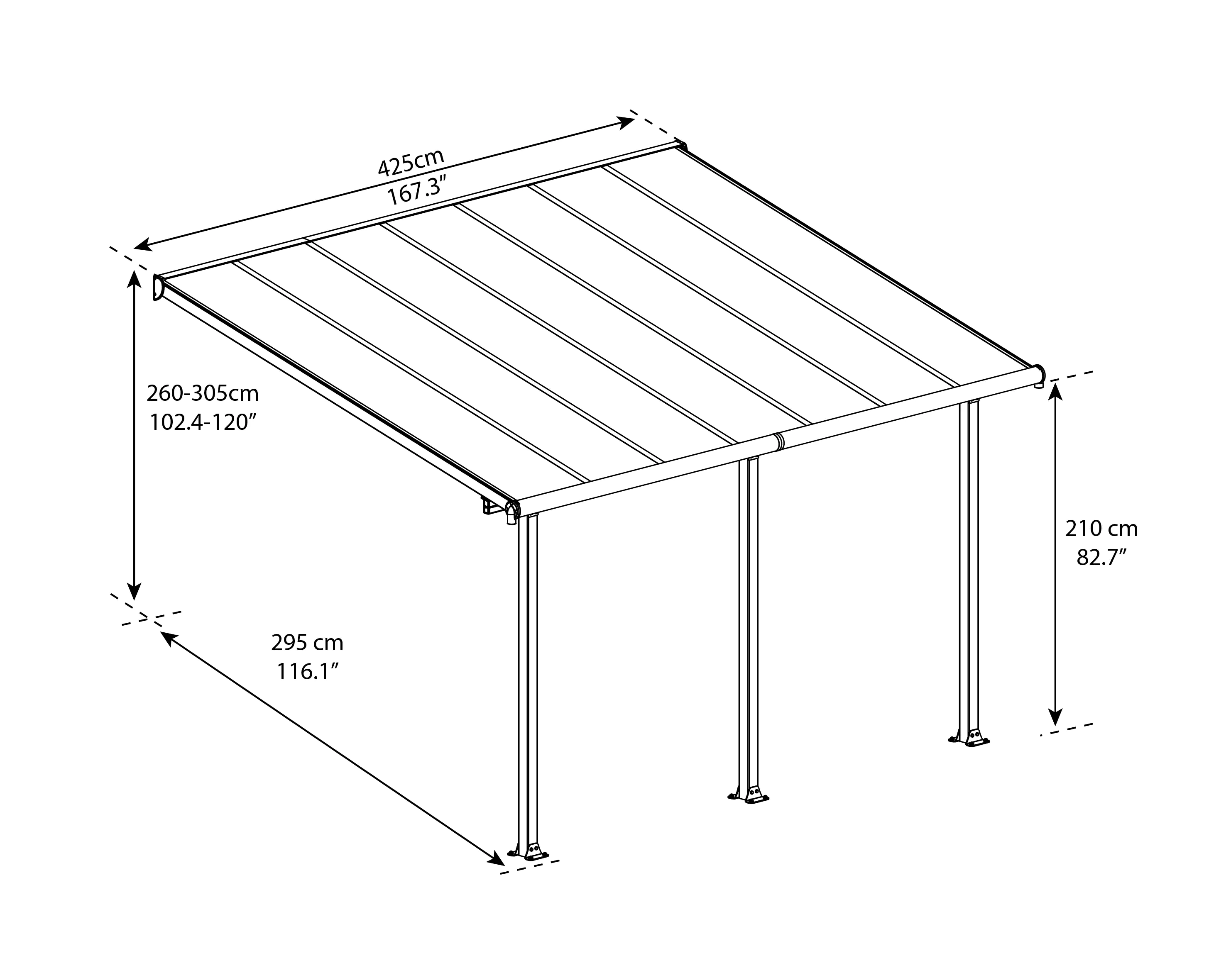 Canopia Terrassenüberdachung Olympia 3x4.2 weiß