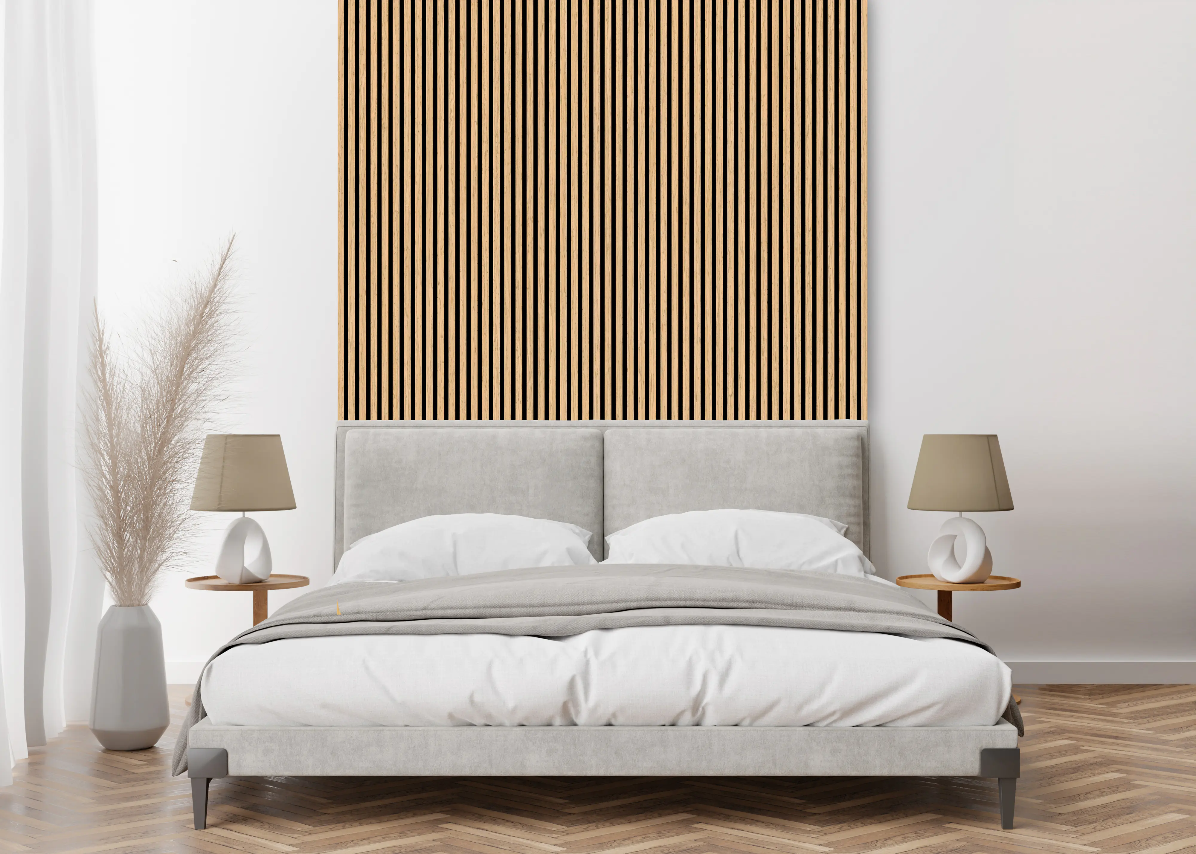 Neuhofer Akustikpaneele Holz Eiche furniert braun 267 x 57 x 1,9 cm