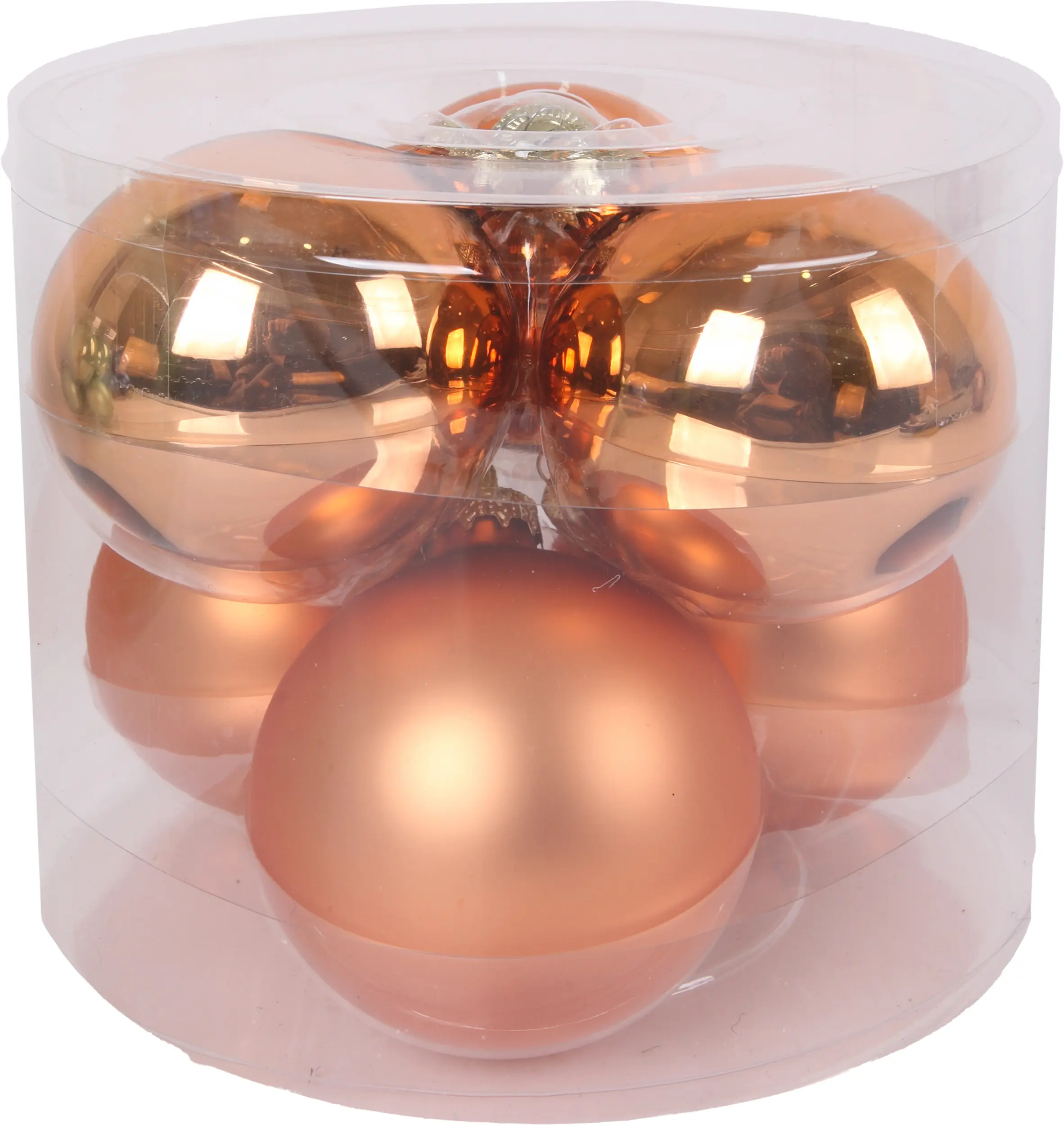 TrendLine Weihnachtskugeln aus Glas Ø 8 cm brandy-braun 6 Stück