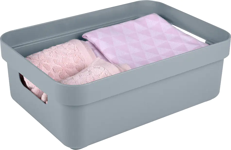 Sunware Aufbewahrungsbox Sigma Home mit Griffen 35,2 x 25,3 cm 9 L blaugrau