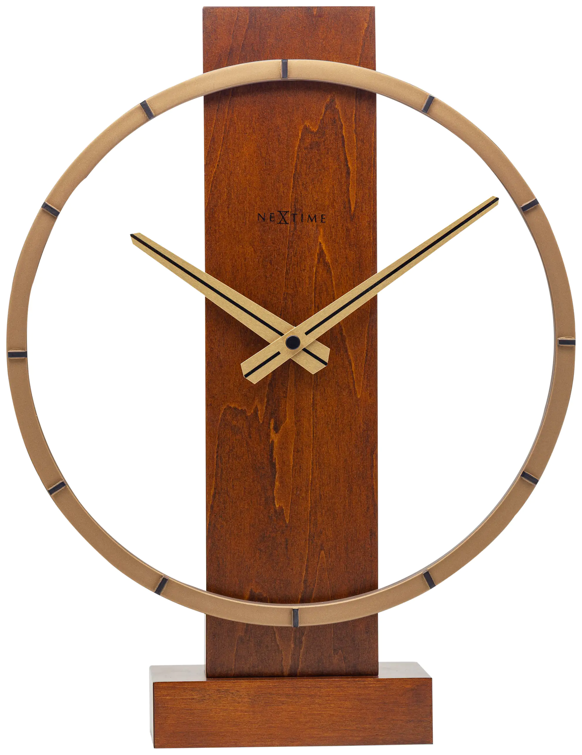 Nextime Tisch- Wanduhr Carl Small 34 x 27 cm braun