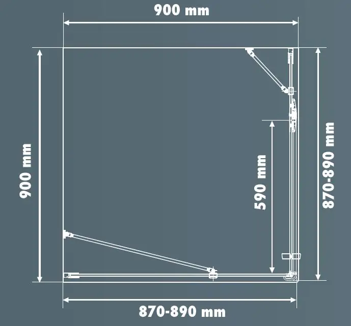 Primaster Dusch-Drehtür Easy-8 De Luxe rechts mit Seitenwand 90 x 90 cm Klarglas