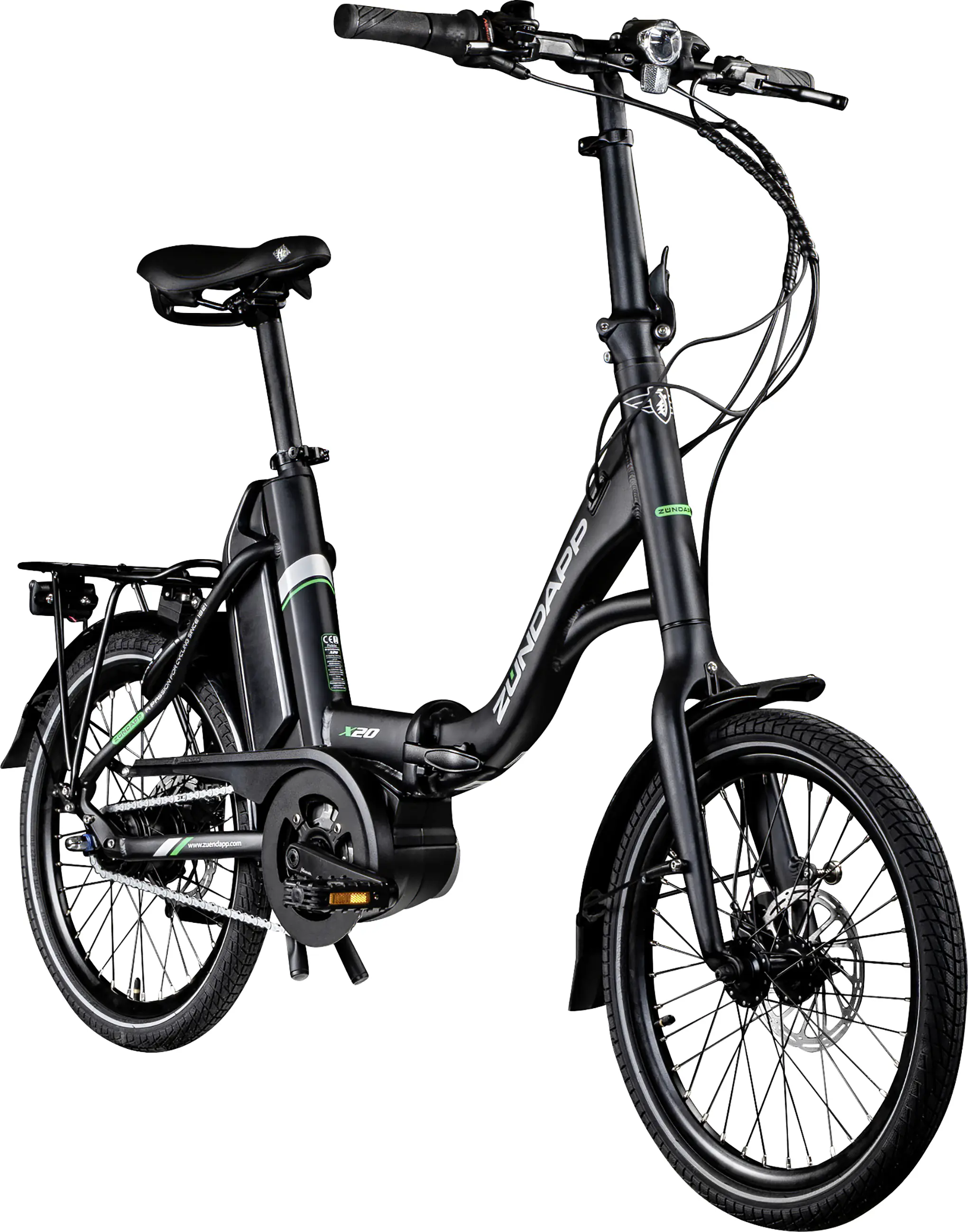 Zündapp E-Bike X20 Klapprad 20 Zoll 8-Gang 400 Wh schwarz grün