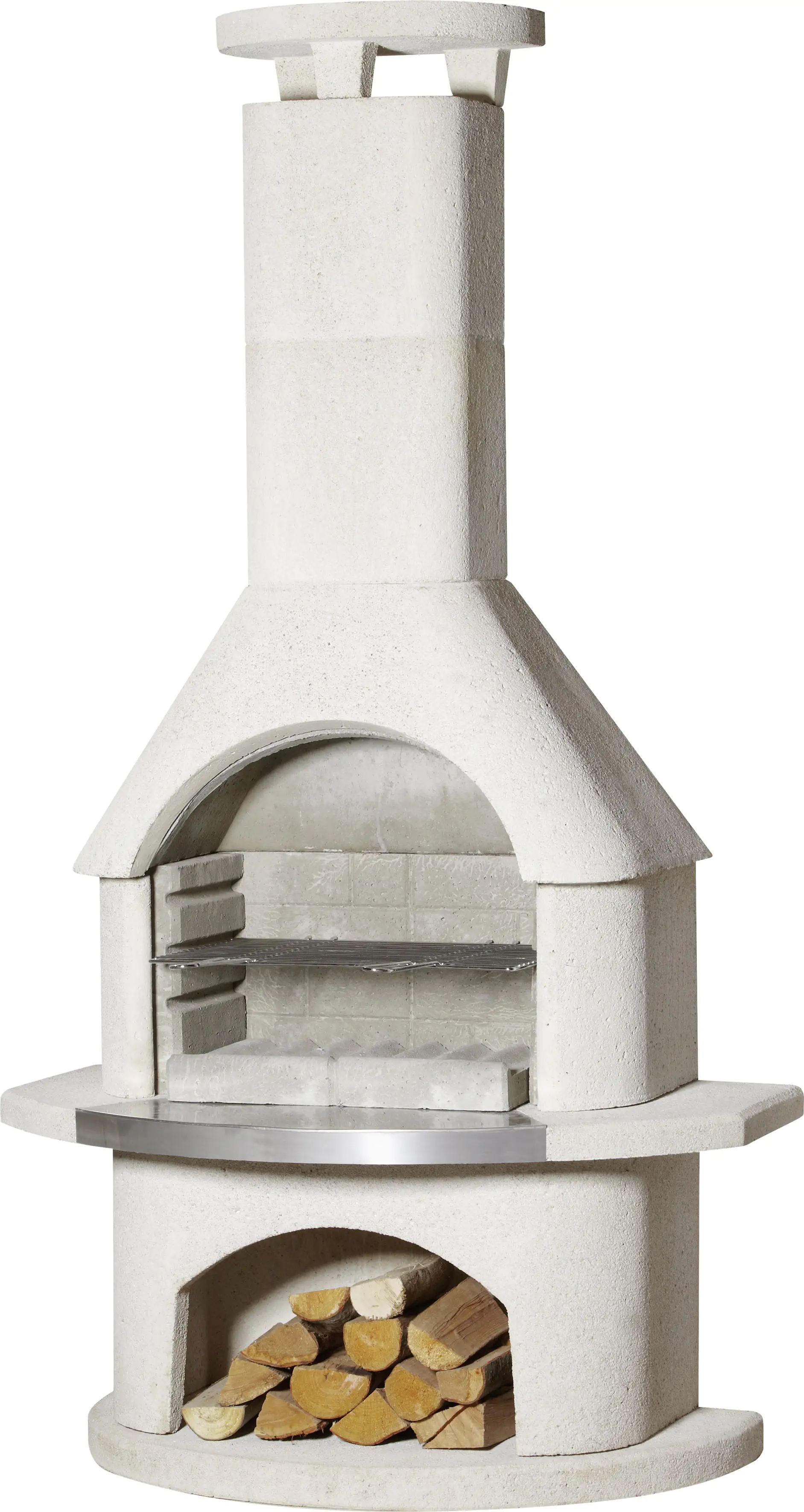 Buschbeck Grillkamin Elba weiß 206 x 110 x 65 cm