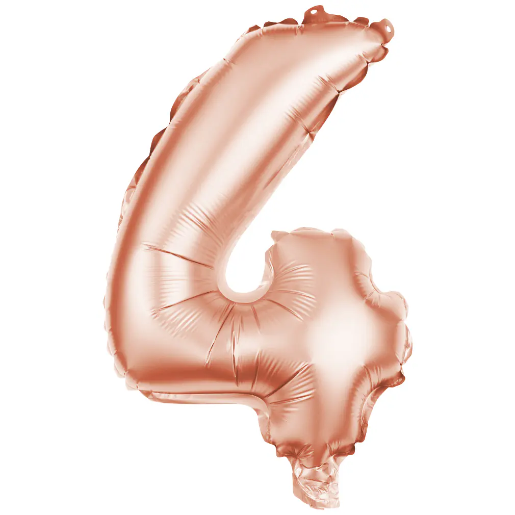 Folienballon Zahl 4 rosegold 100 cm