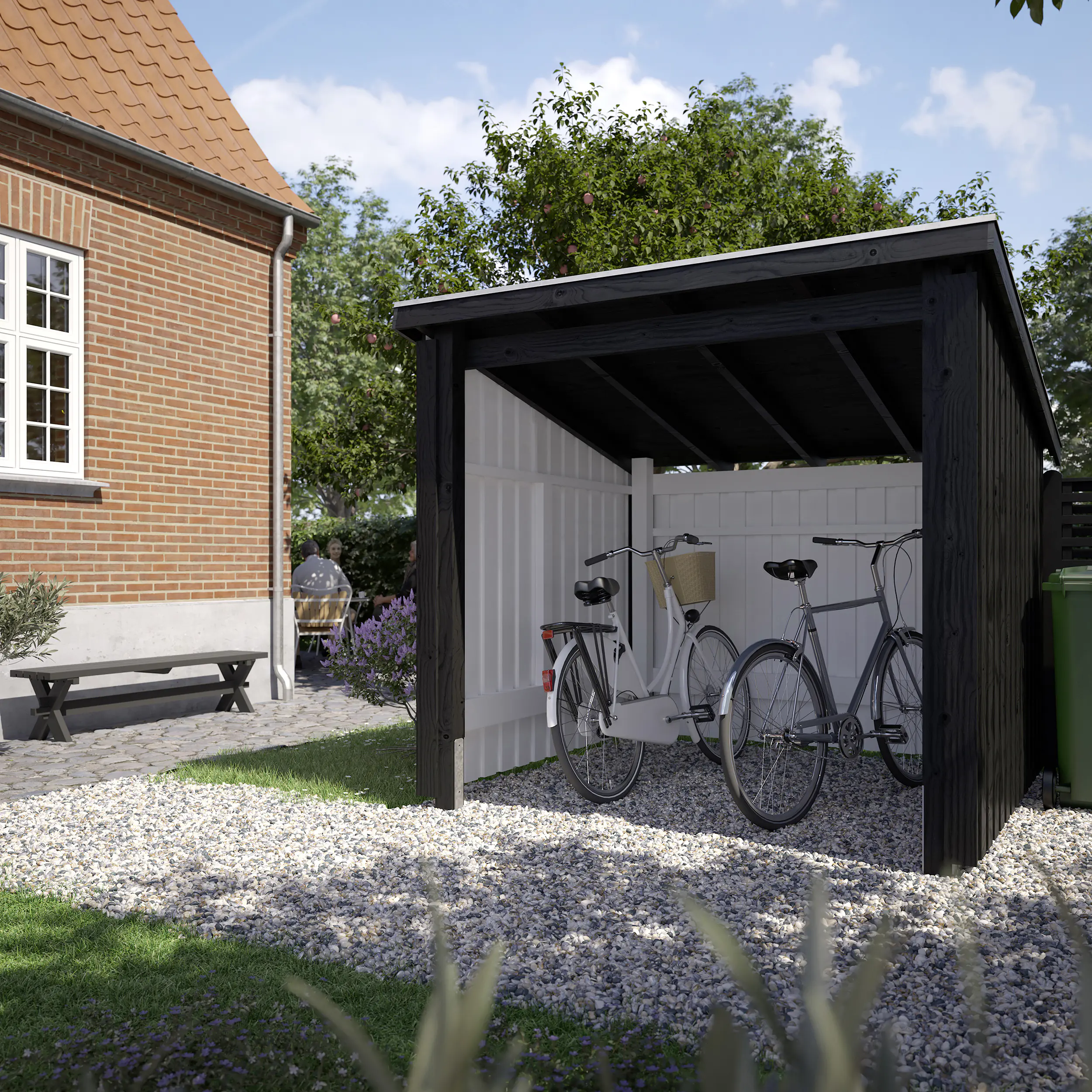 Plus Fahrradunterstand Nordic 213 x 208 cm natur offen
