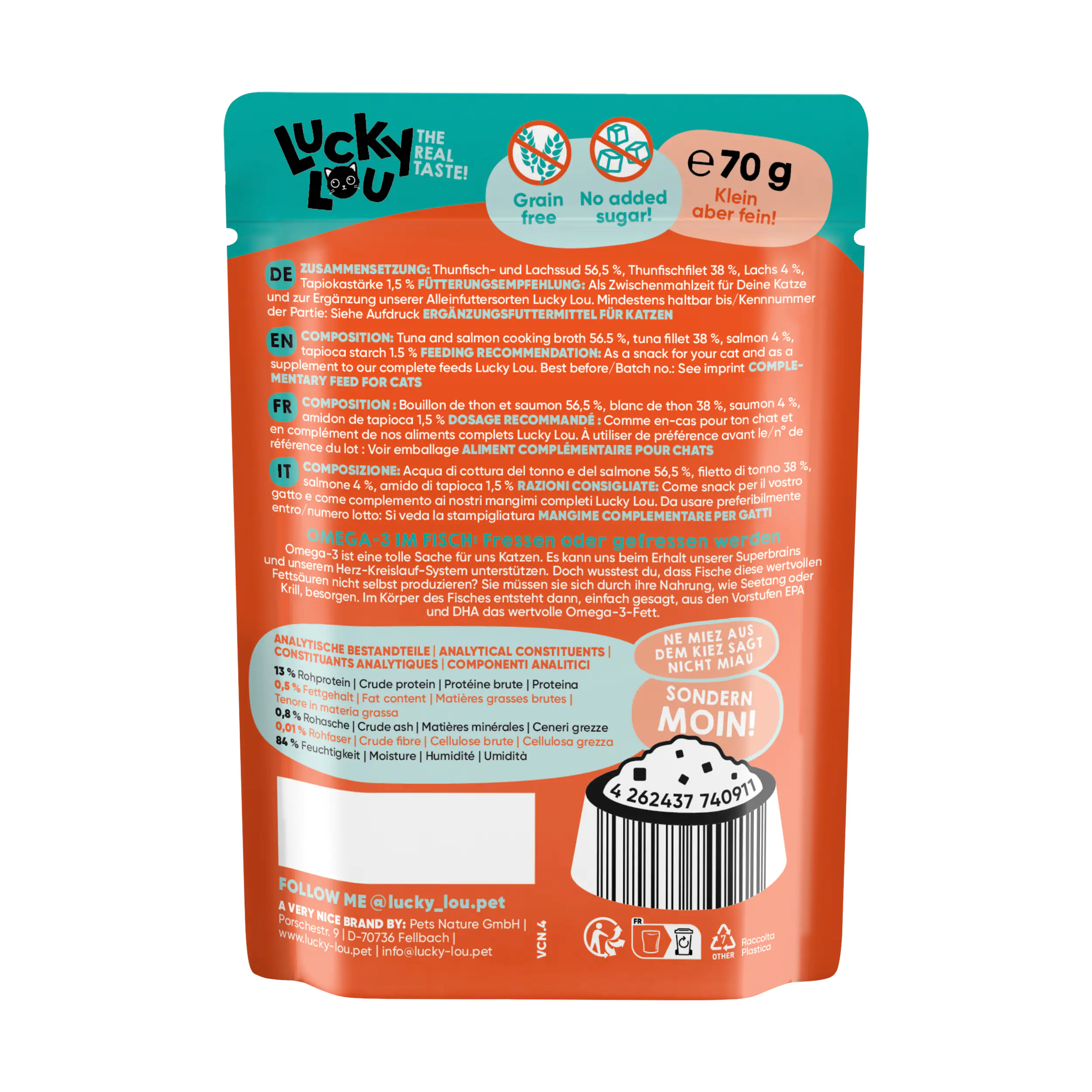Lucky Lou Extrafood Thunfisch & Lachs in Brühe 70 g 