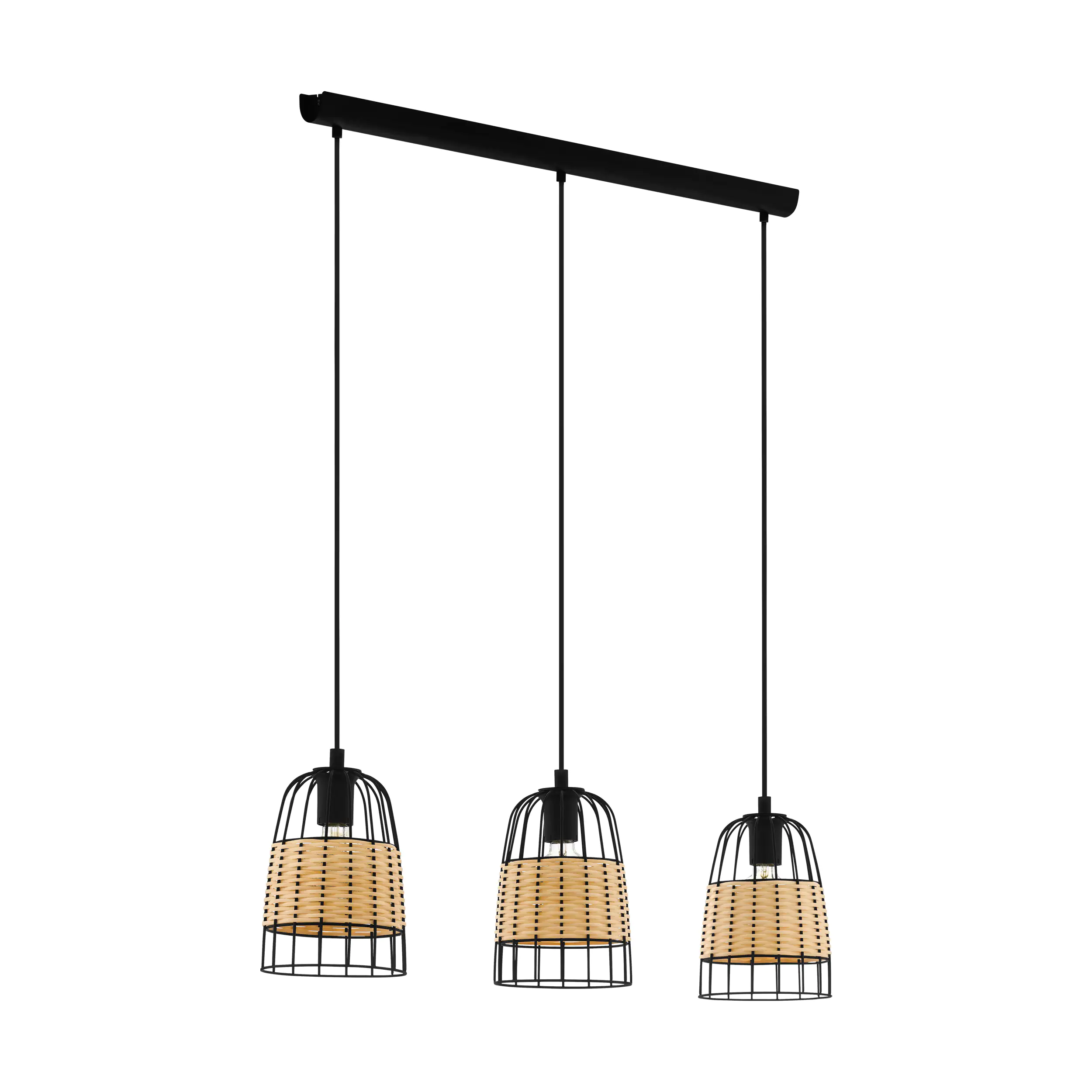 Eglo 3er Pendelleuchte Anwick natur 88 x 18 cm E27, max. 60 W