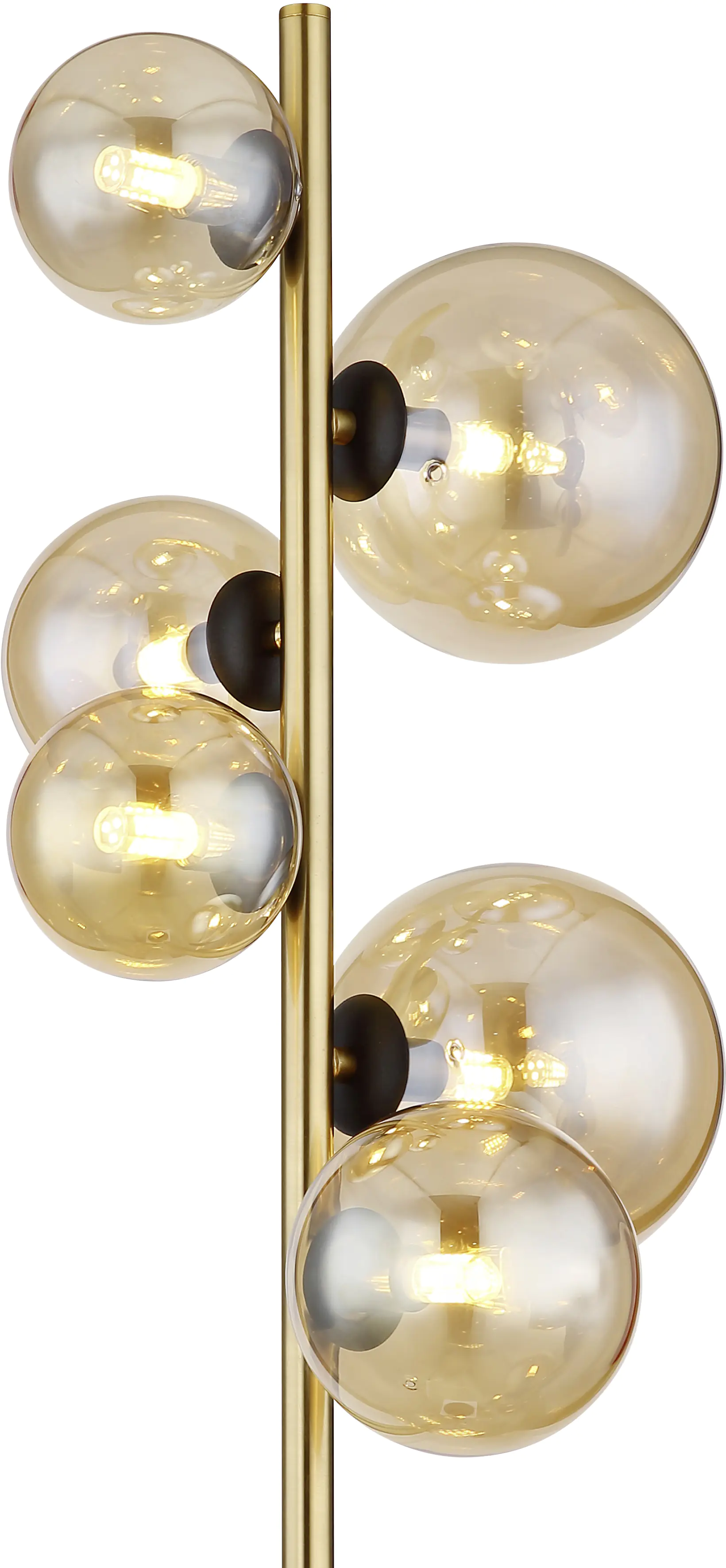 Globo Stehleuchte Riha messing schwarz amber 155 x 28,5 cm
