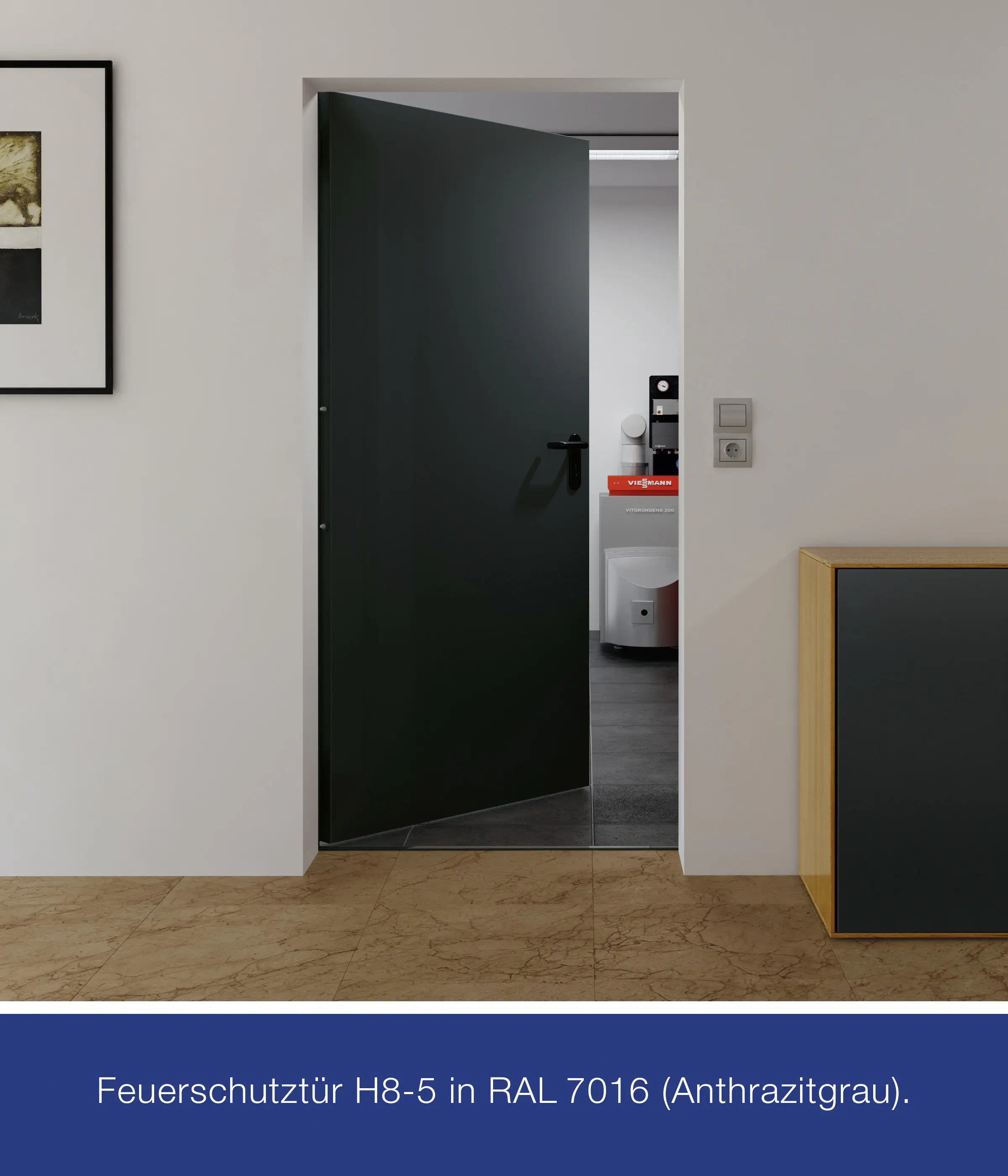Hörmann Kellertür anthrazitgrau 100 x 200 cm Links/Rechts