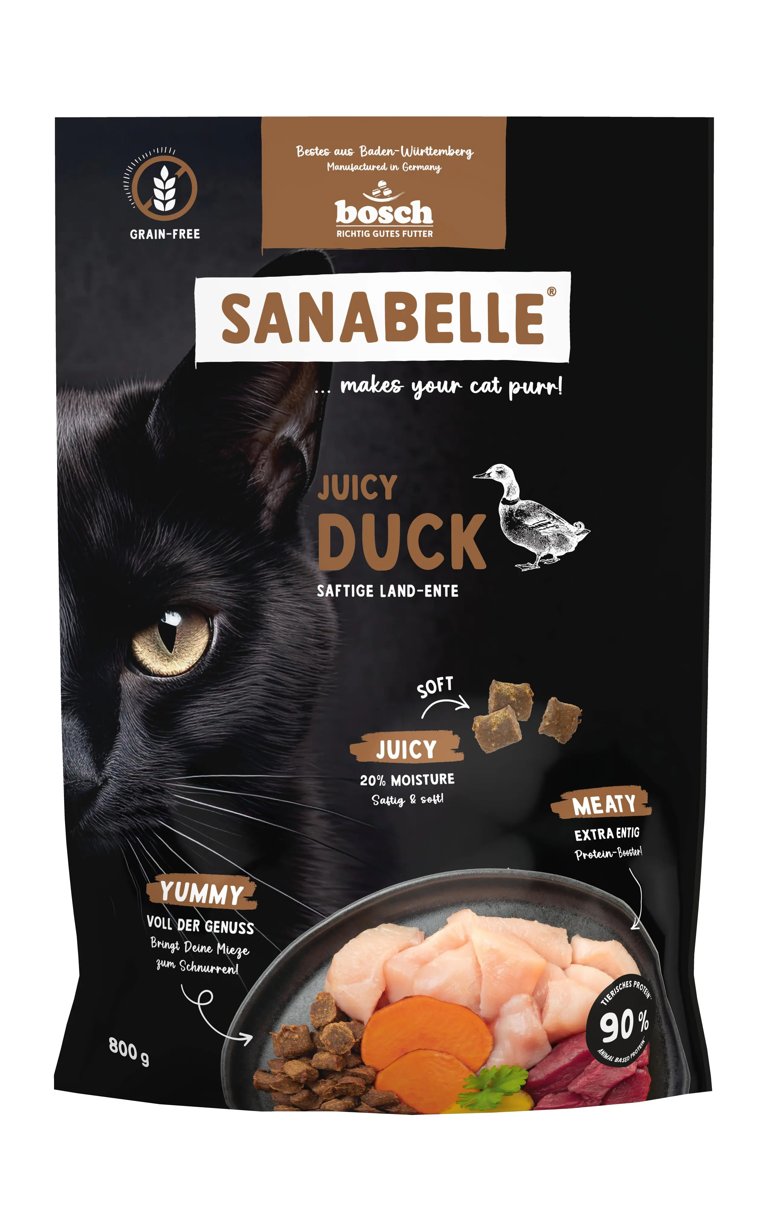 Sanabelle Katzentrockenfutter Adult Juicy mit Ente 800 g