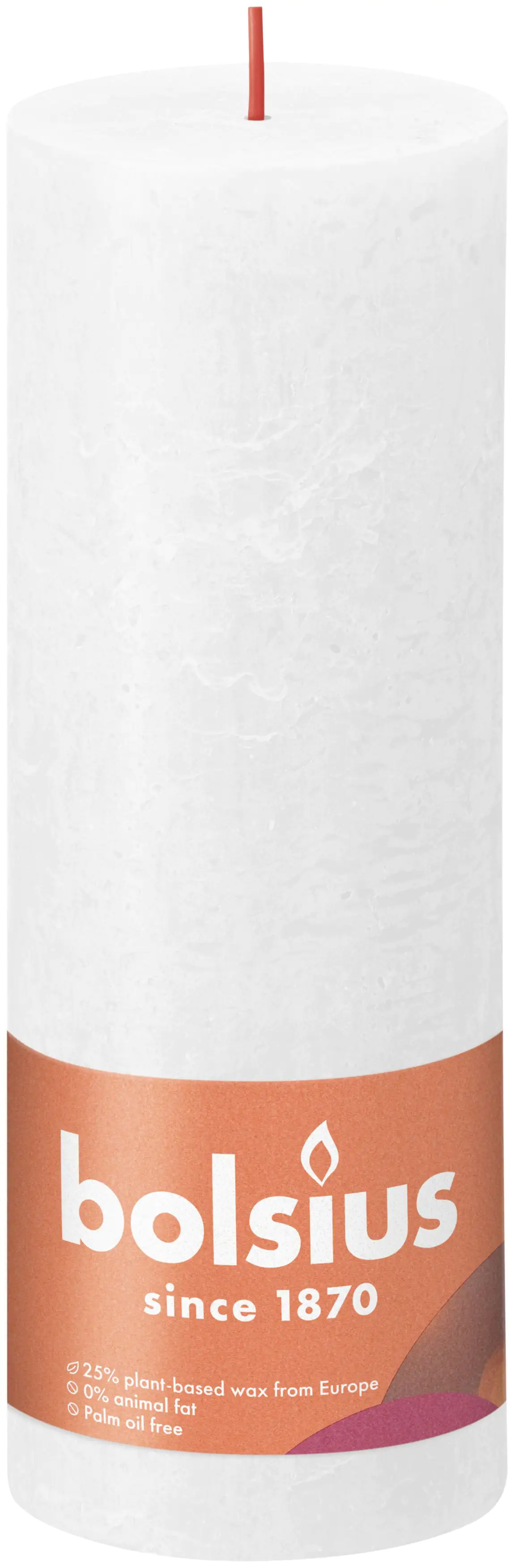 Bolsius Rustik Stumpenkerze wolkiges weiß, Höhe: 19 cm, Ø 6,8 cm