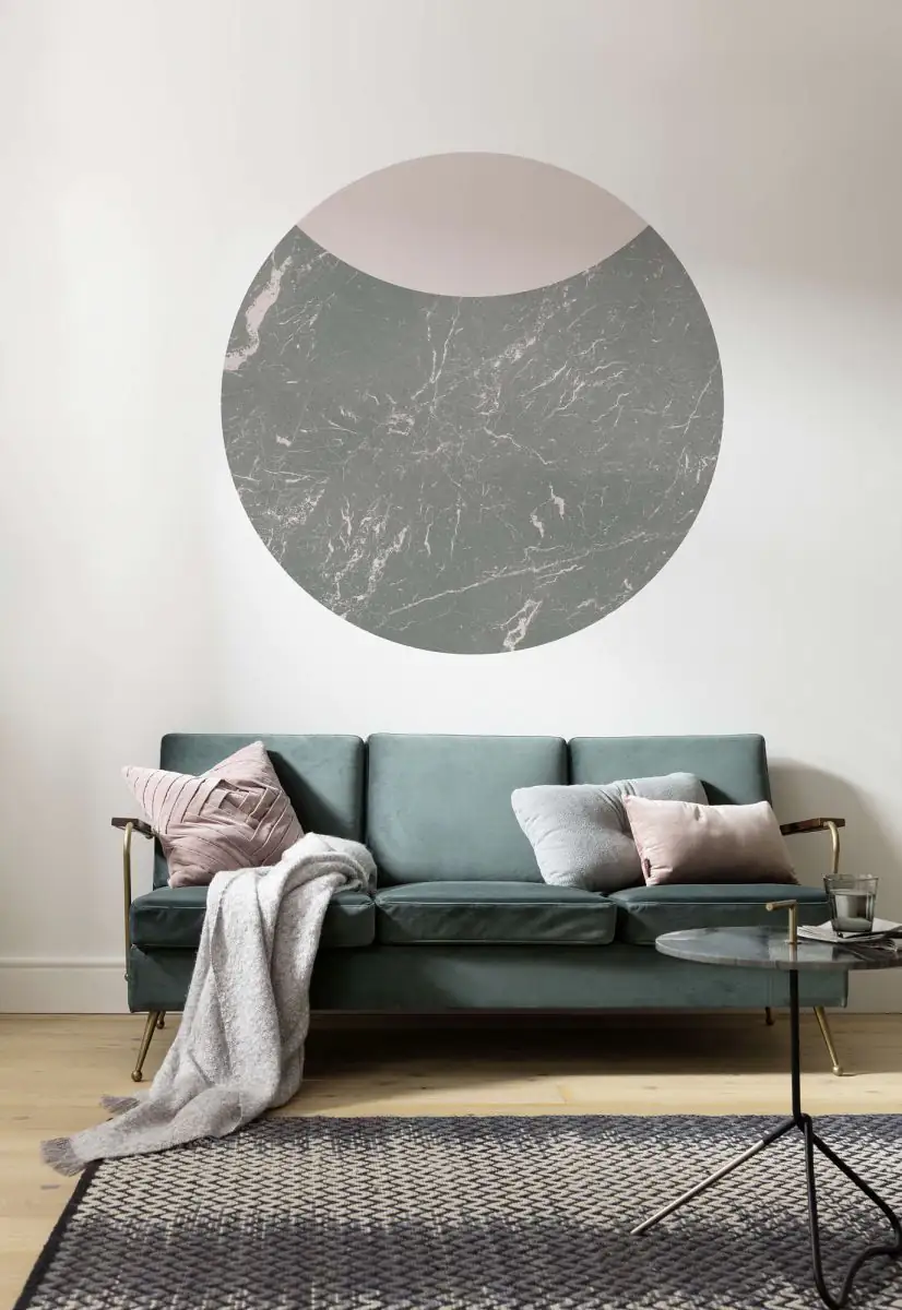 Komar Vlies Fototapete Dot Stripe Marmor Ø 125 cm, selbstklebend