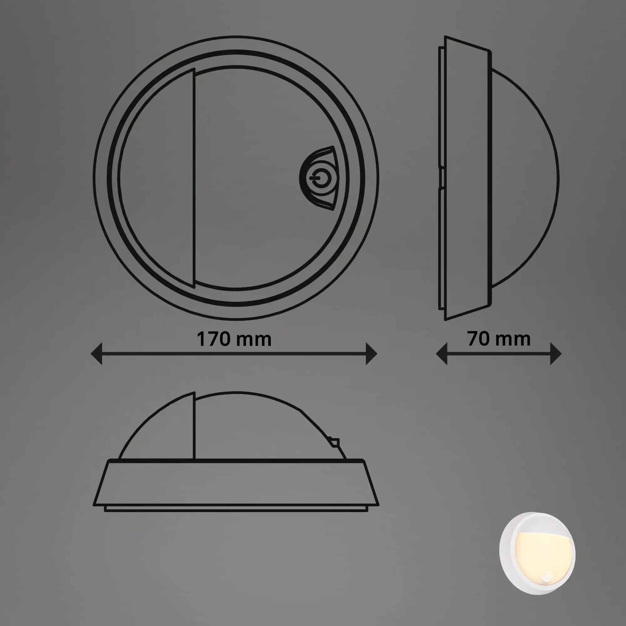 Briloner LED Außenwandleuchte Puni Akku 4W weiß Touch-Dimmer warmweiß