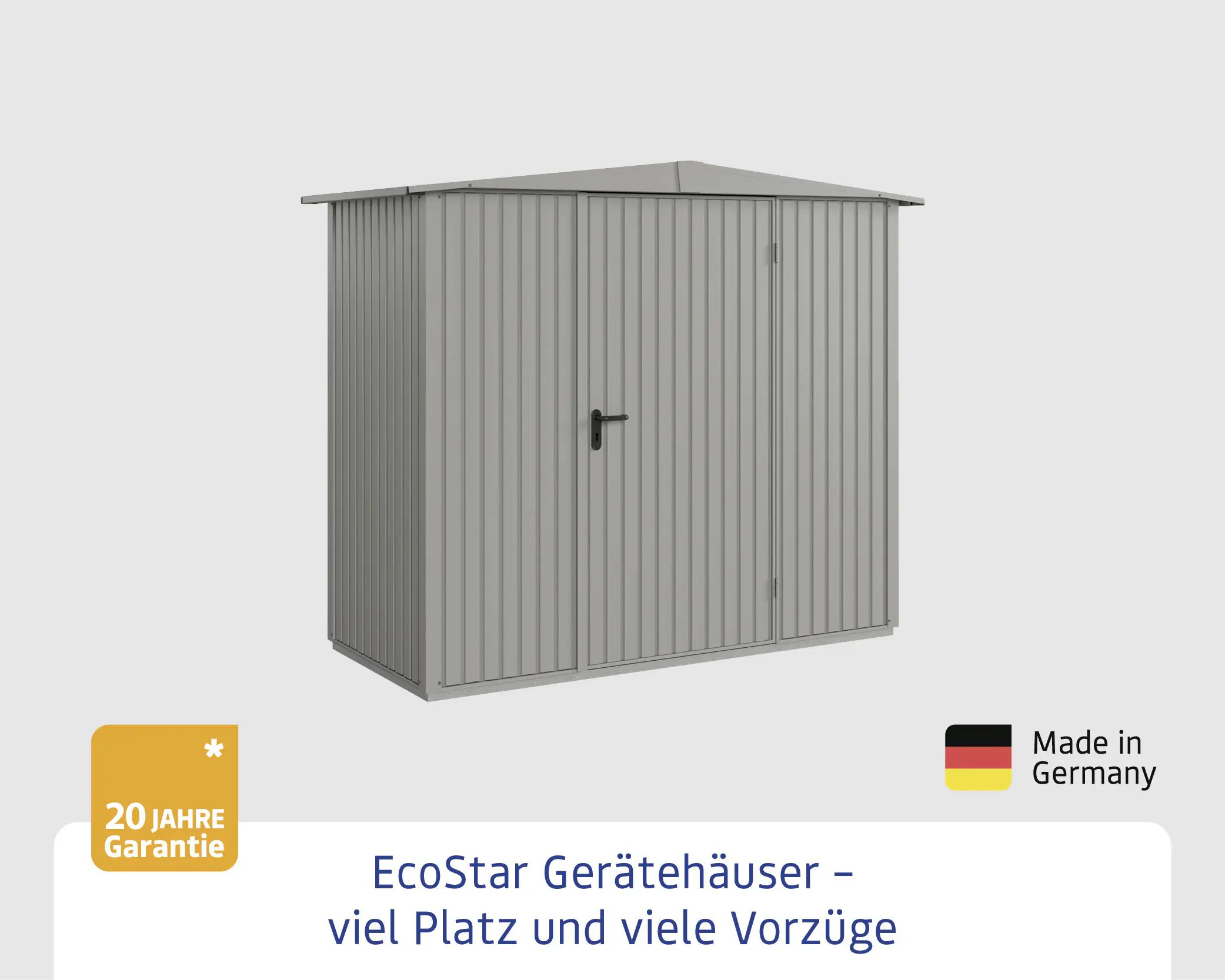 EcoStar Gerätehaus Trend-S Typ 1 258,8 x 121,3 x 216 cm graualuminium