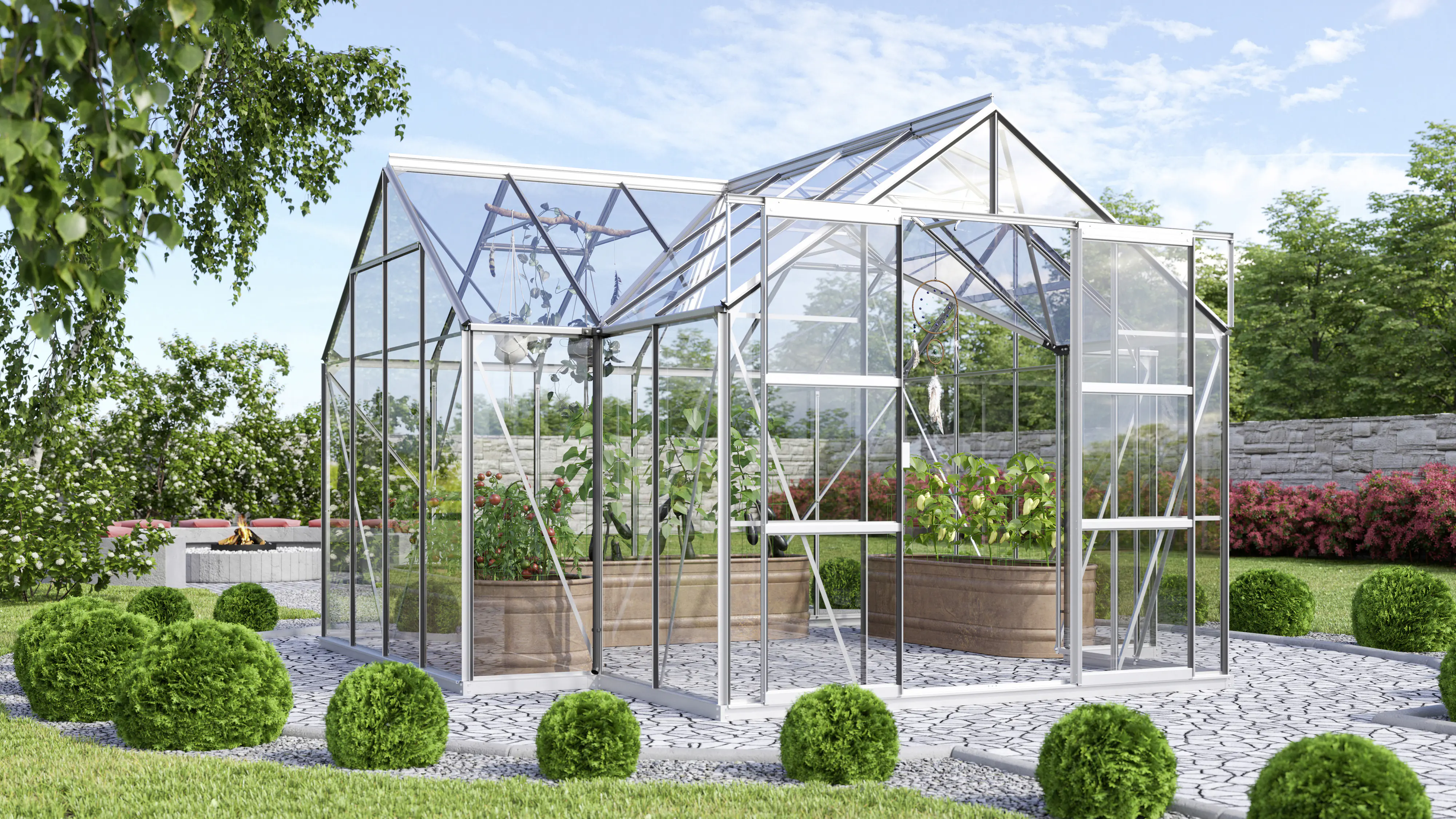 Vitavia Gewächshaus Sirona 13000 ESG 3 mm 381 x 381 cm