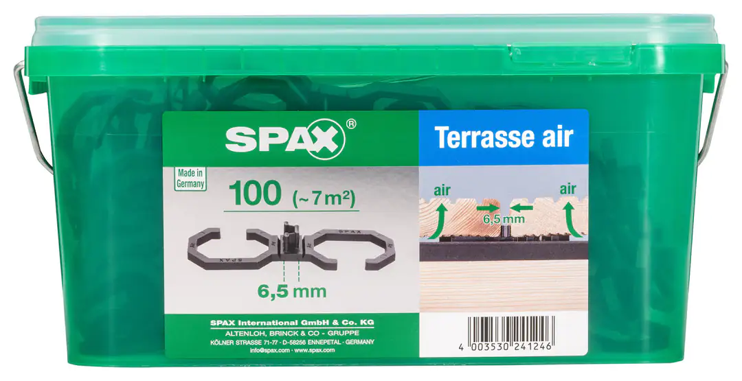 Spax Air-Belüftung 9 x 2,8 x 0,4 cm 100 Stück 6,5 mm Fuge