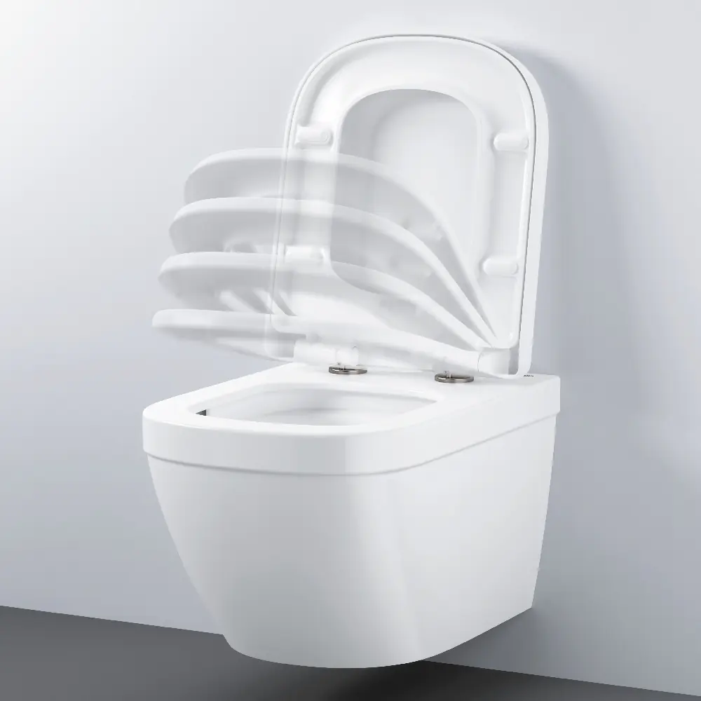 Wand-Tiefspül-WC Euro inkl. WC-Sitz weiß spülrandlos