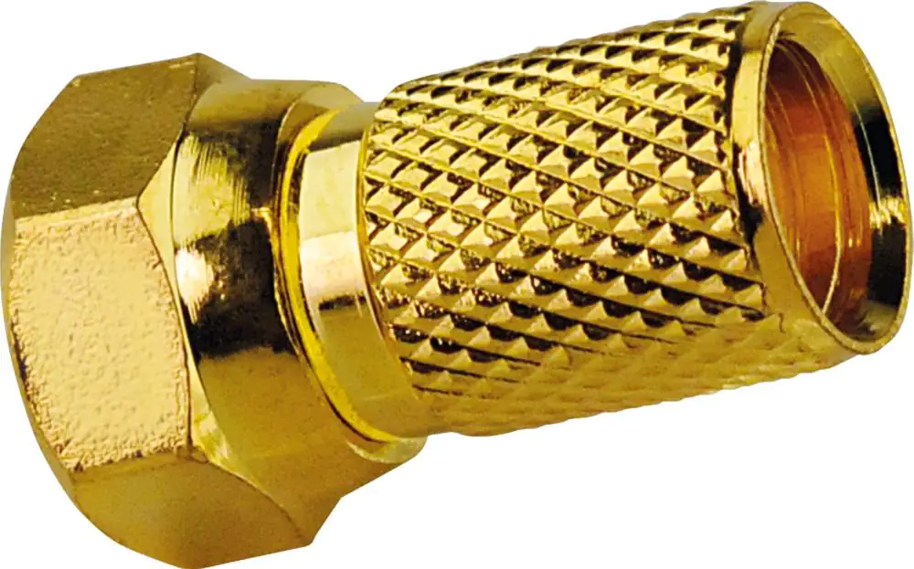 Schwaiger F Stecker GOFST7001 537 vergoldet 1x F Aufdrehstecker für Kabel mit 7mm Durchmesser