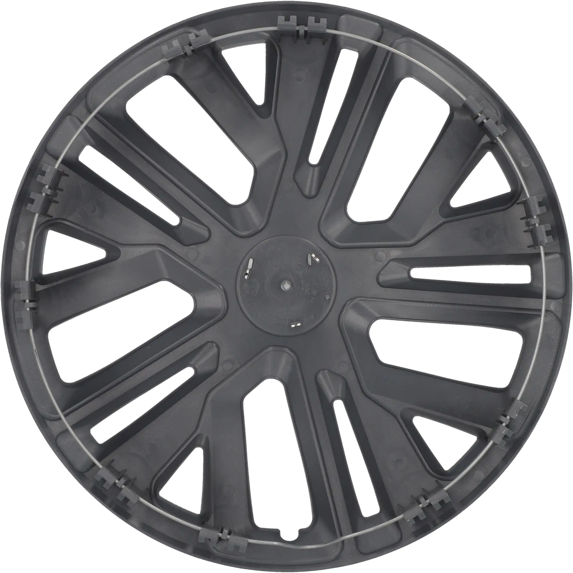 Cartrend Radzierblende Raven 38 cm (15 Zoll) silber 4 stück