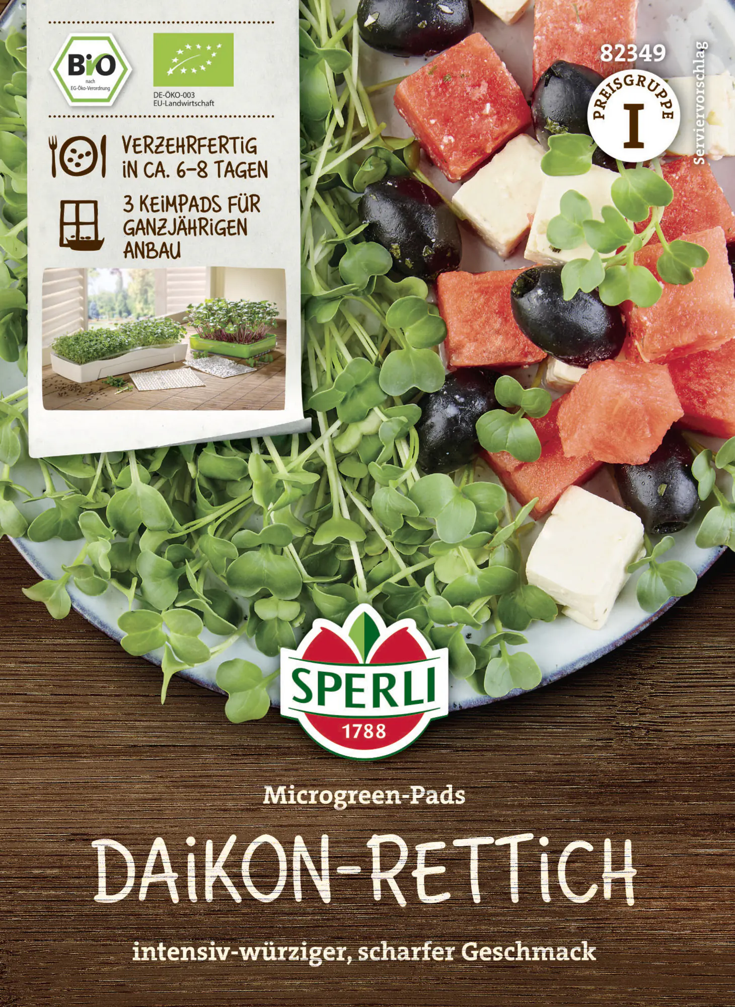 Sperli Keimsprossen BIO Daikon-Rettich 3 Pads