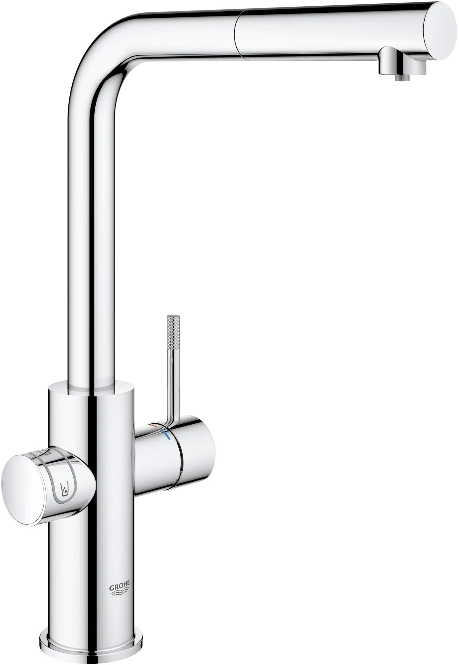 Grohe Blue Home L-Auslauf Starter Kit mit herausziehbarem Mousseurauslauf chrom