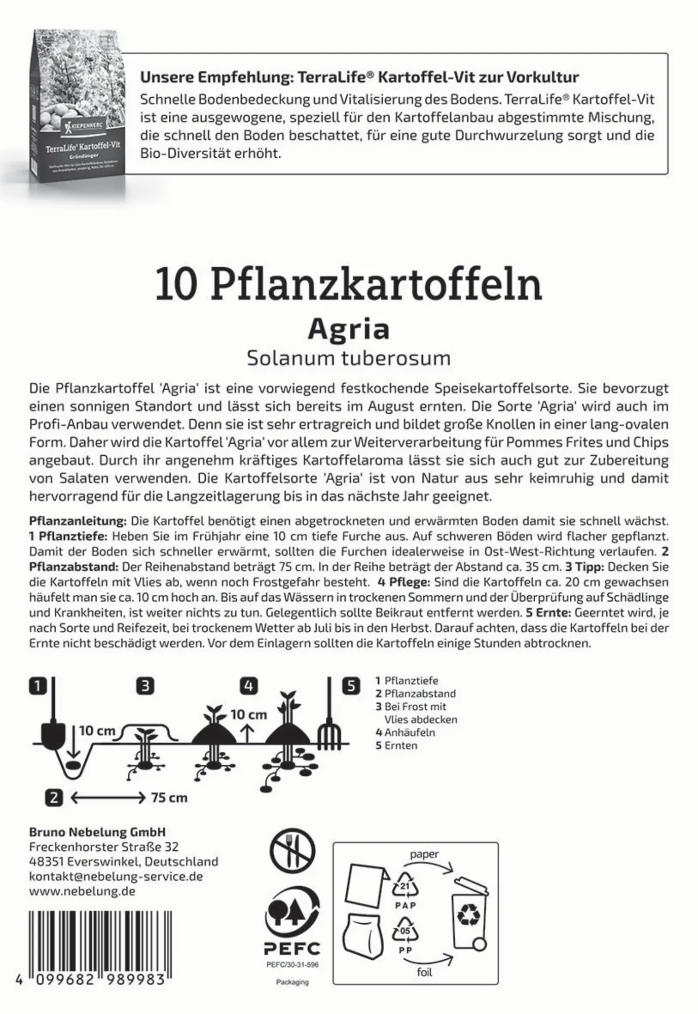 Kiepenkerl Pflanzkartoffel Agria 10 Stück