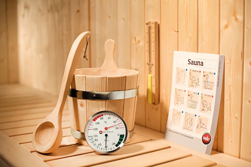 Weka Massivholzsauna Valida Eck 1 Sparset mit Bio-Aktiv Saunaofen