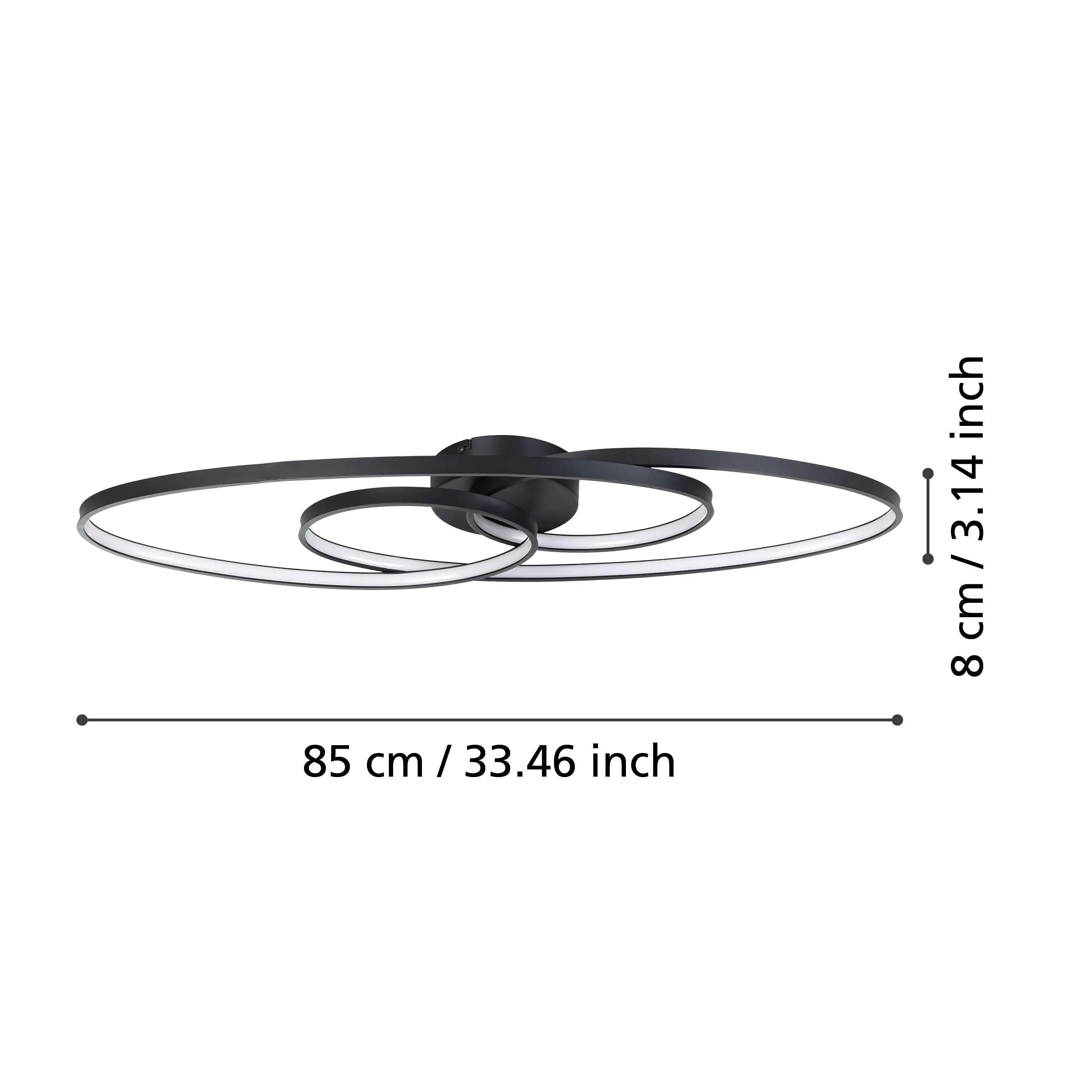 Eglo LED Deckenleuchte Gianella schwarz weiß 88 x 30 cm