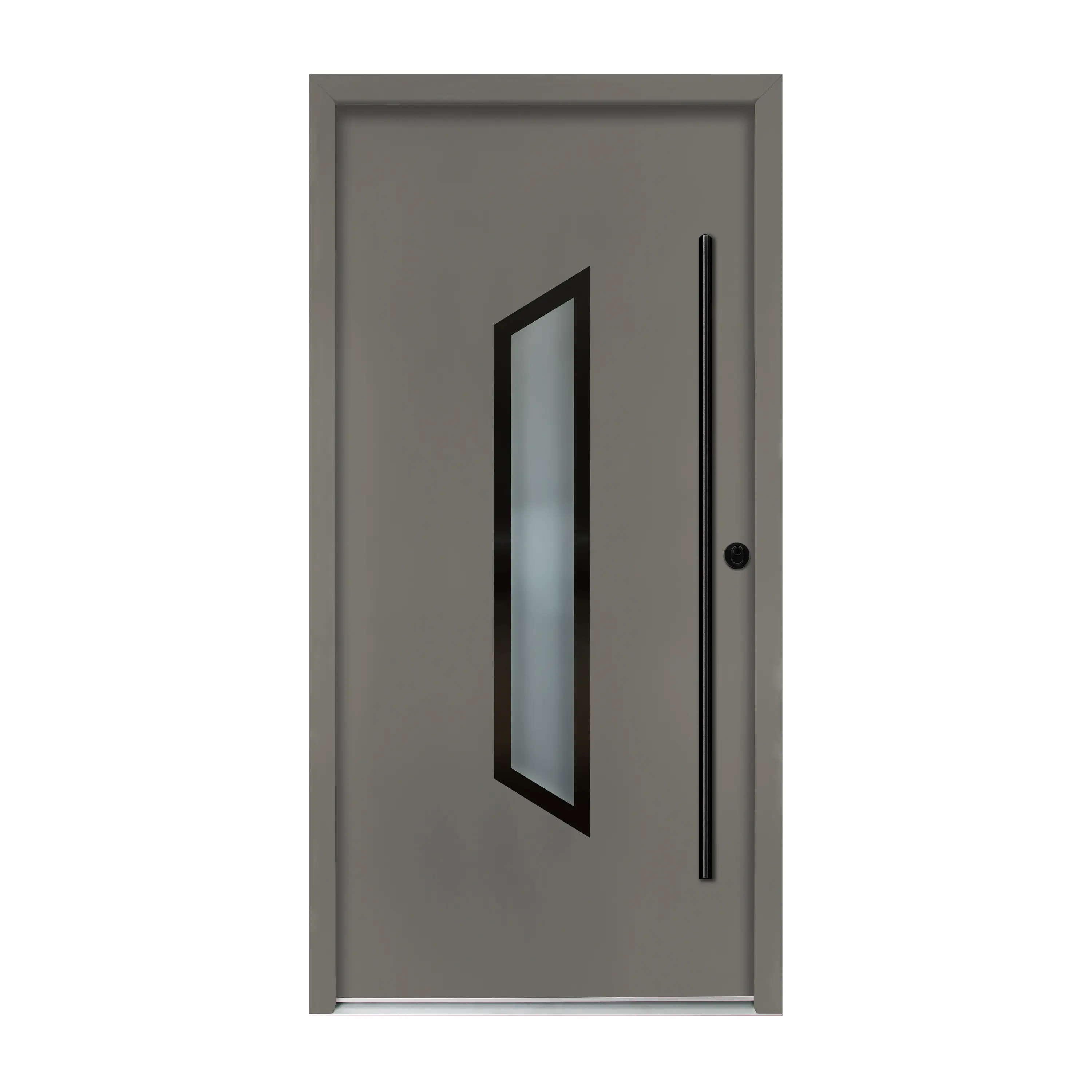 Splendoor Haustür Passivedoor Premium B37 RC2 Aluminium/Stahl quarzgrau/weiß BlackDesign DIN rechts 98 x 208 cm  