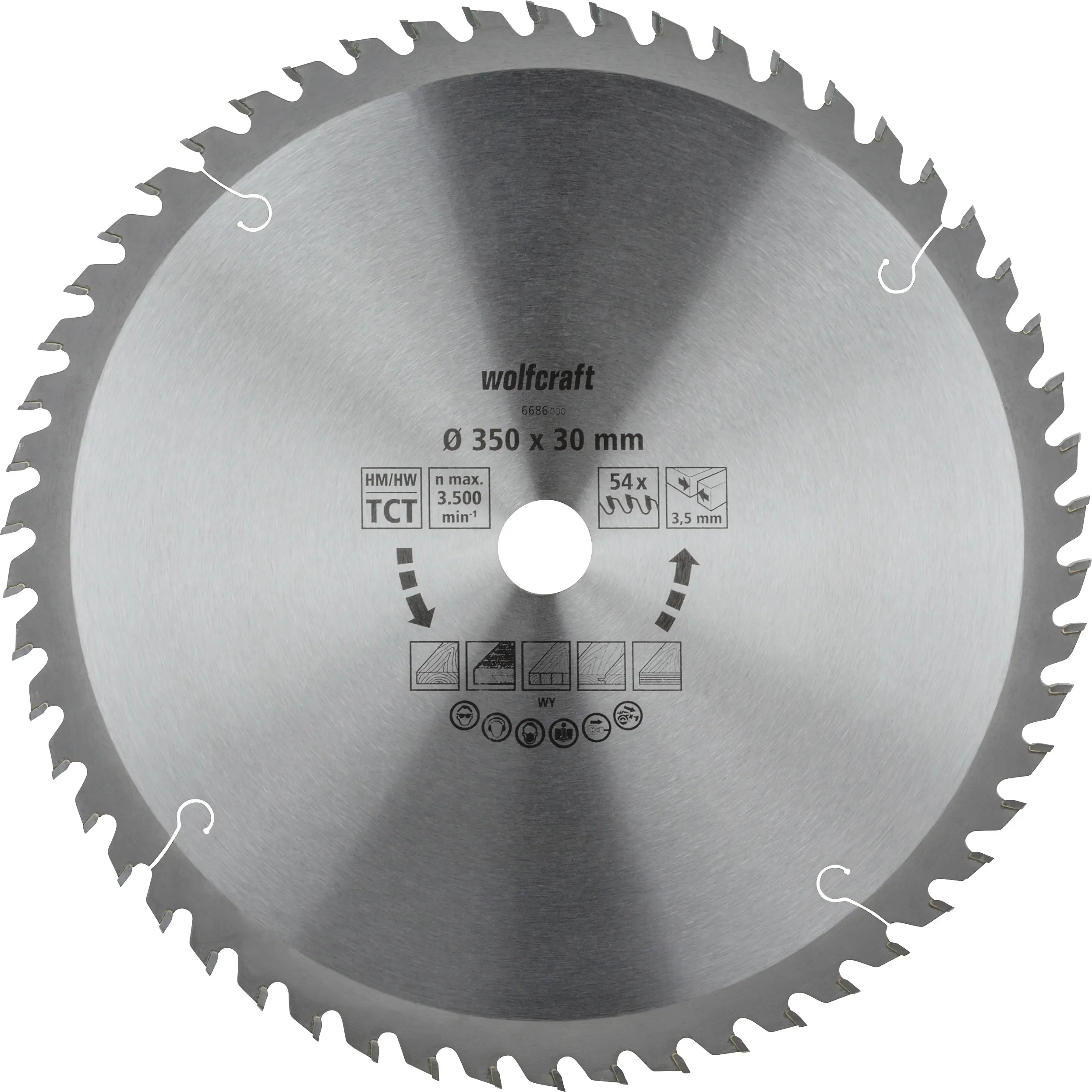 Wolfcraft Kreissägeblatt Serie orange Ø 350 mm Bohrung Ø 30 mm